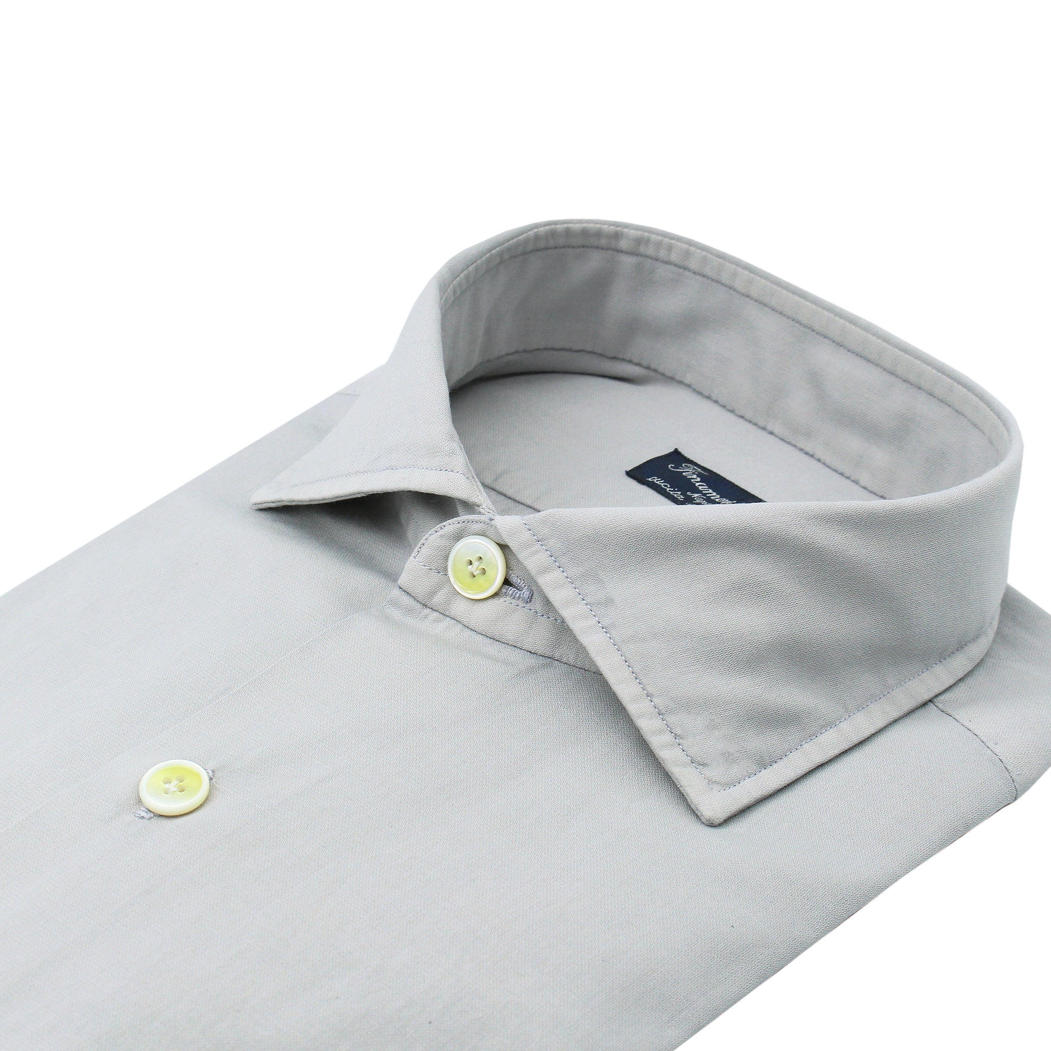 Classic Napoli cashmere and cotton shirt garment dyed gray. Carlo Riva