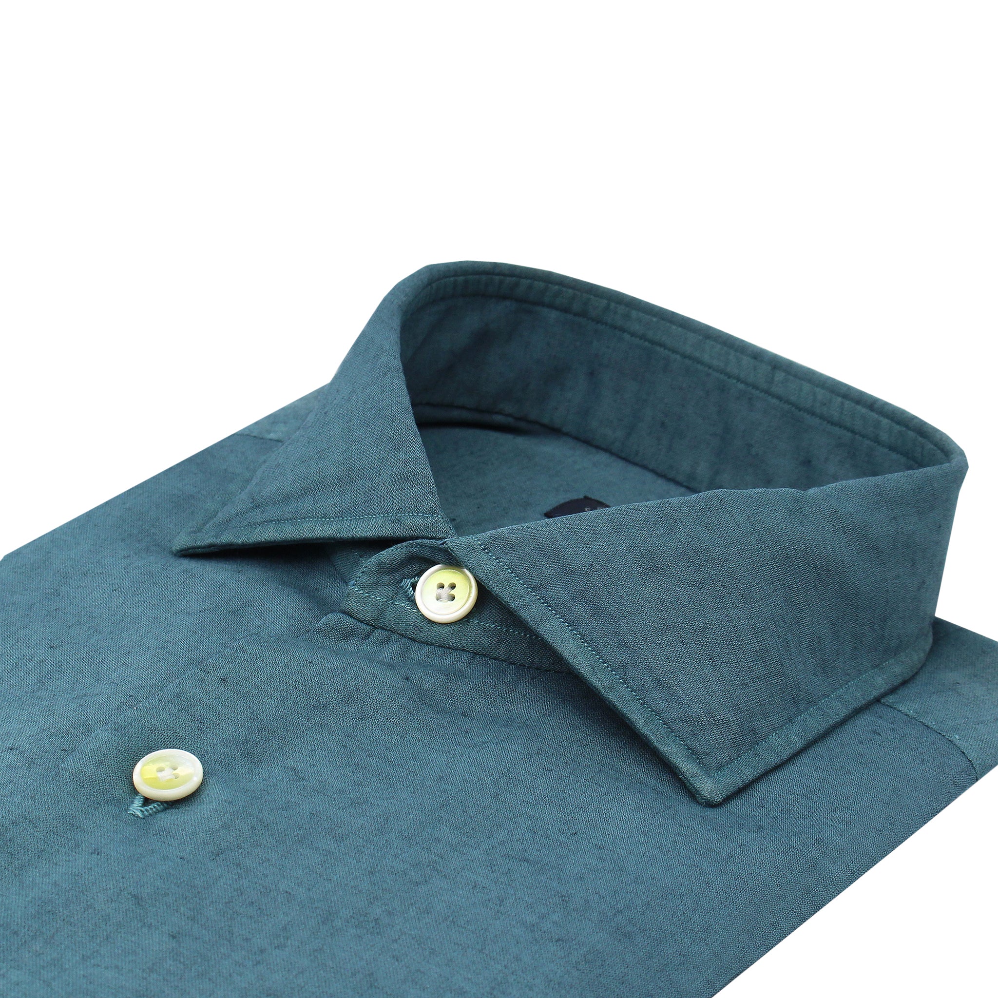 Classic regular Napoli cashmere and dark green cotton shirt. Carlo Riva