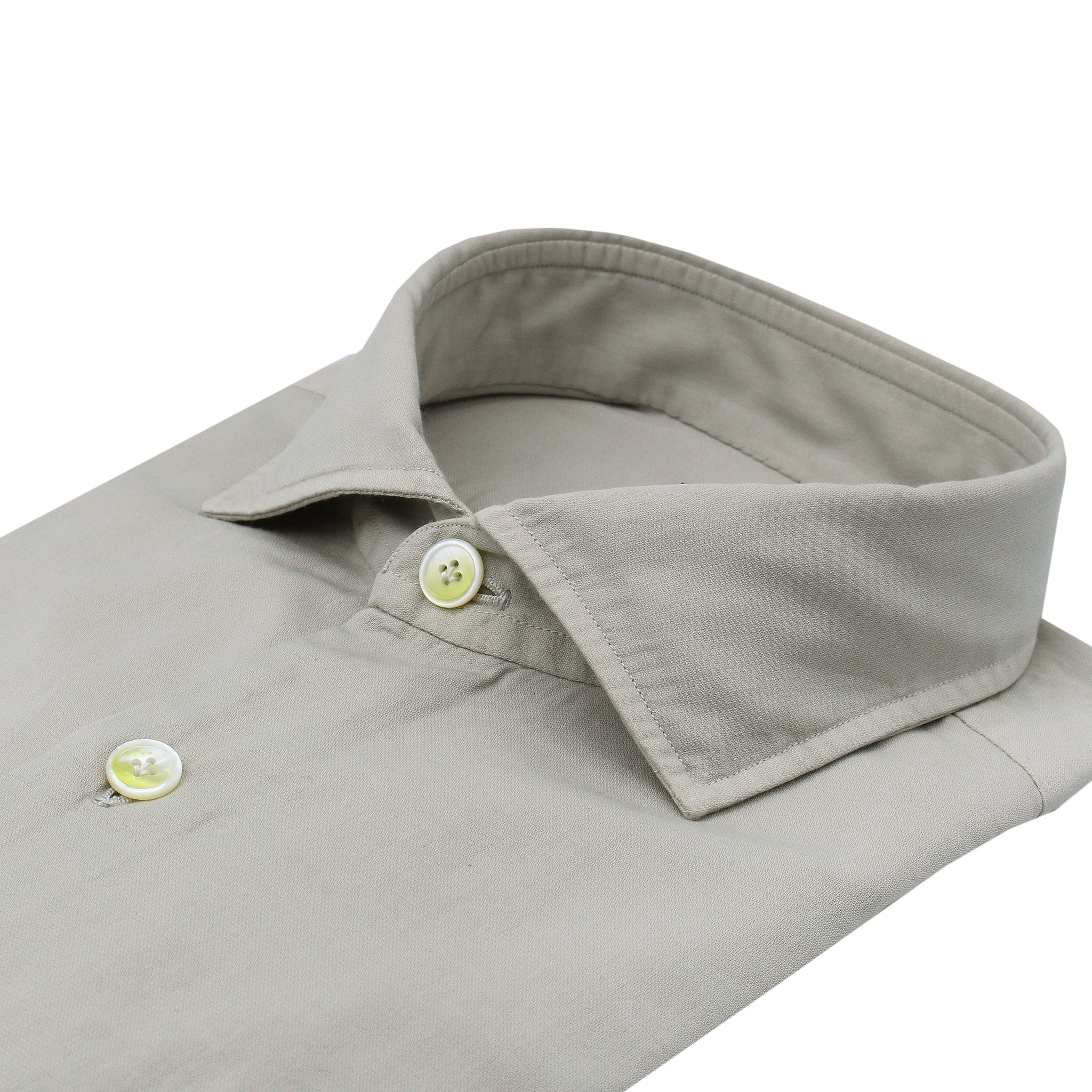 Classic Napoli cashmere and cotton shirt garment dyed gray. Carlo Riva