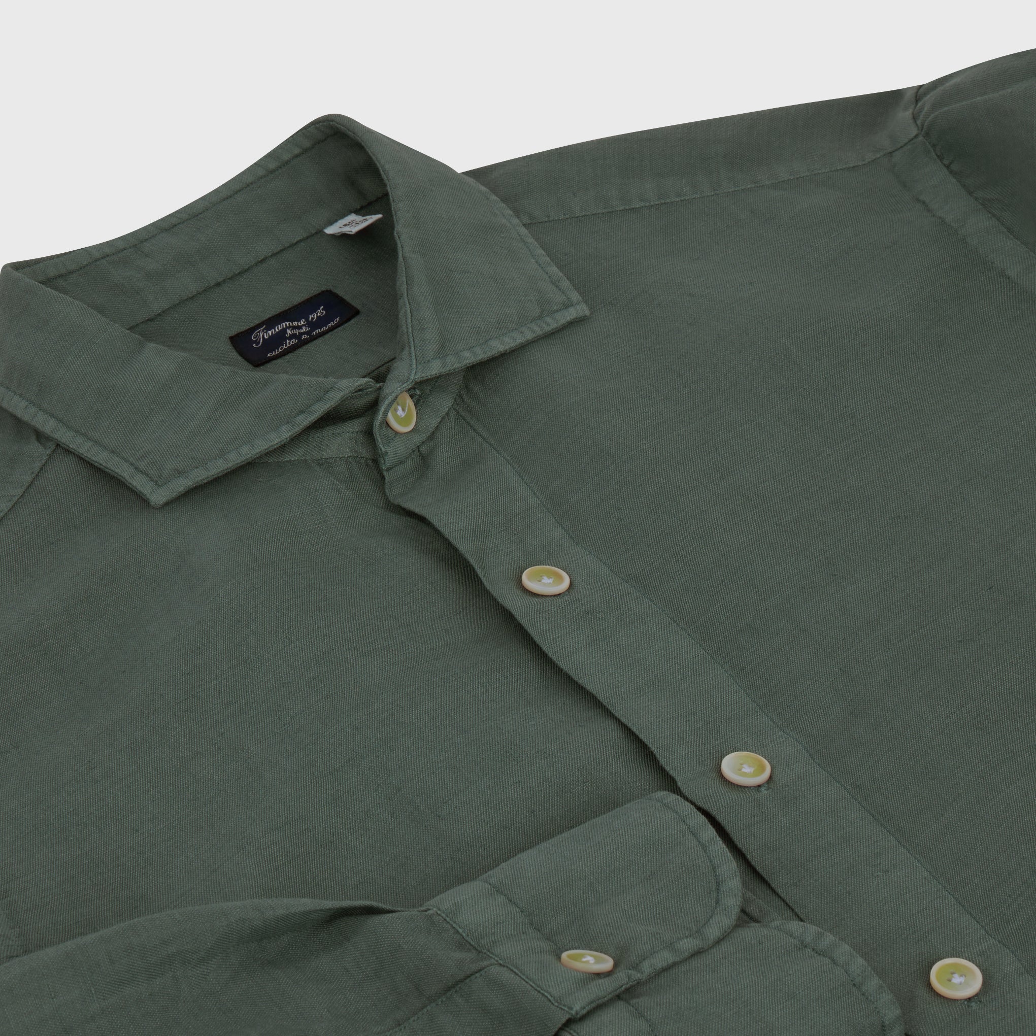 Napoli sport shirt regular fit linen cotton Achille collar