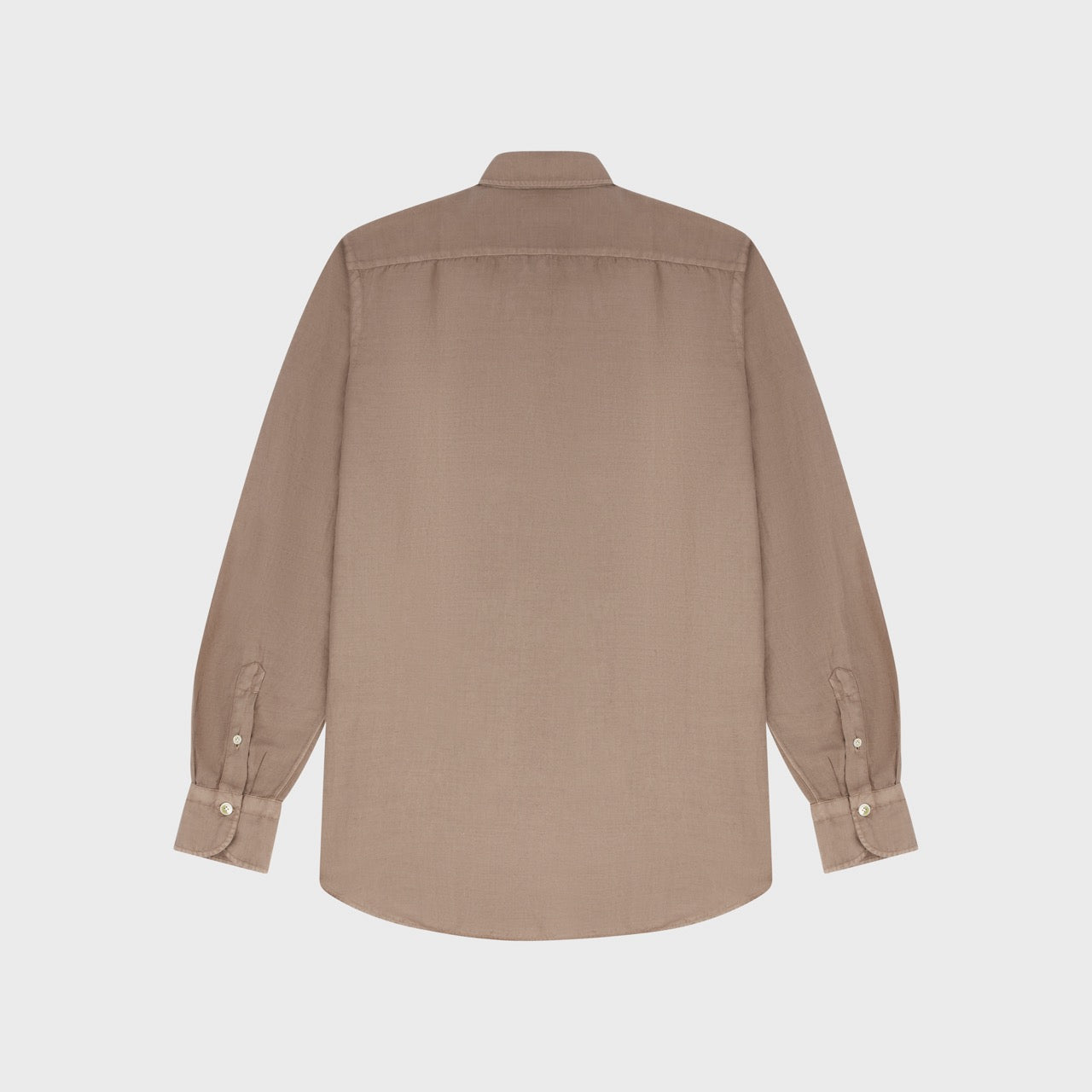 Napoli shirt regular fit hemp-cotton-silk sand garment dyed Achille collar