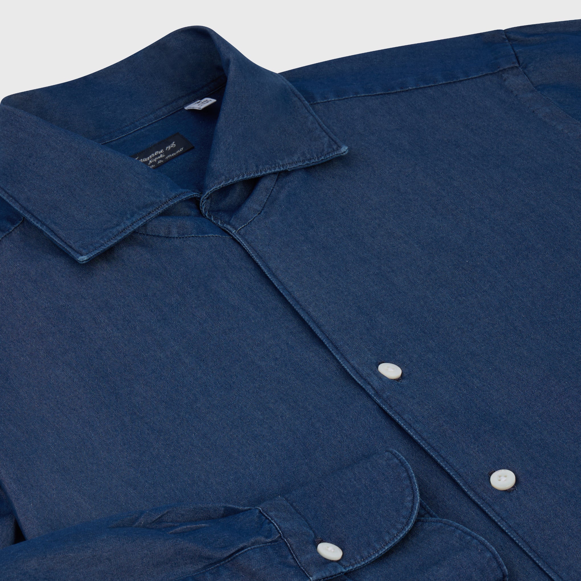 Napoli shirt regular fit cotton denim Stone Ustica collar