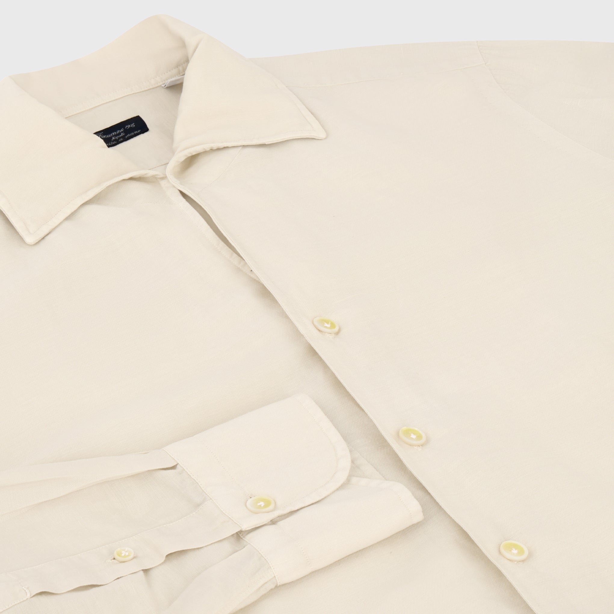 Napoli shirt regular fit linen cotton Carlo Riva garment dyed Ustica shawl collar