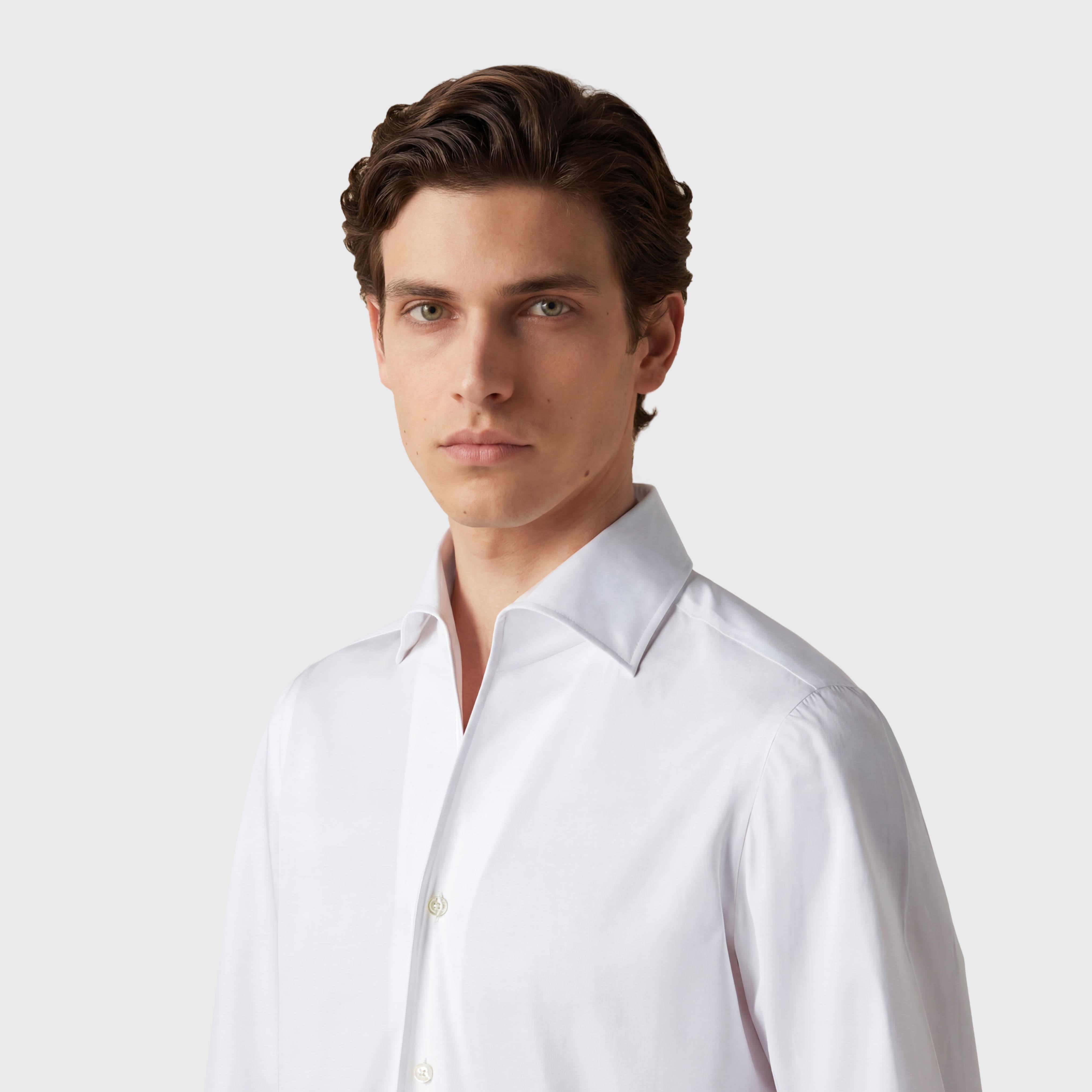 Napoli shirt regular fit cotton twill 120/2 Ustica shawl collar