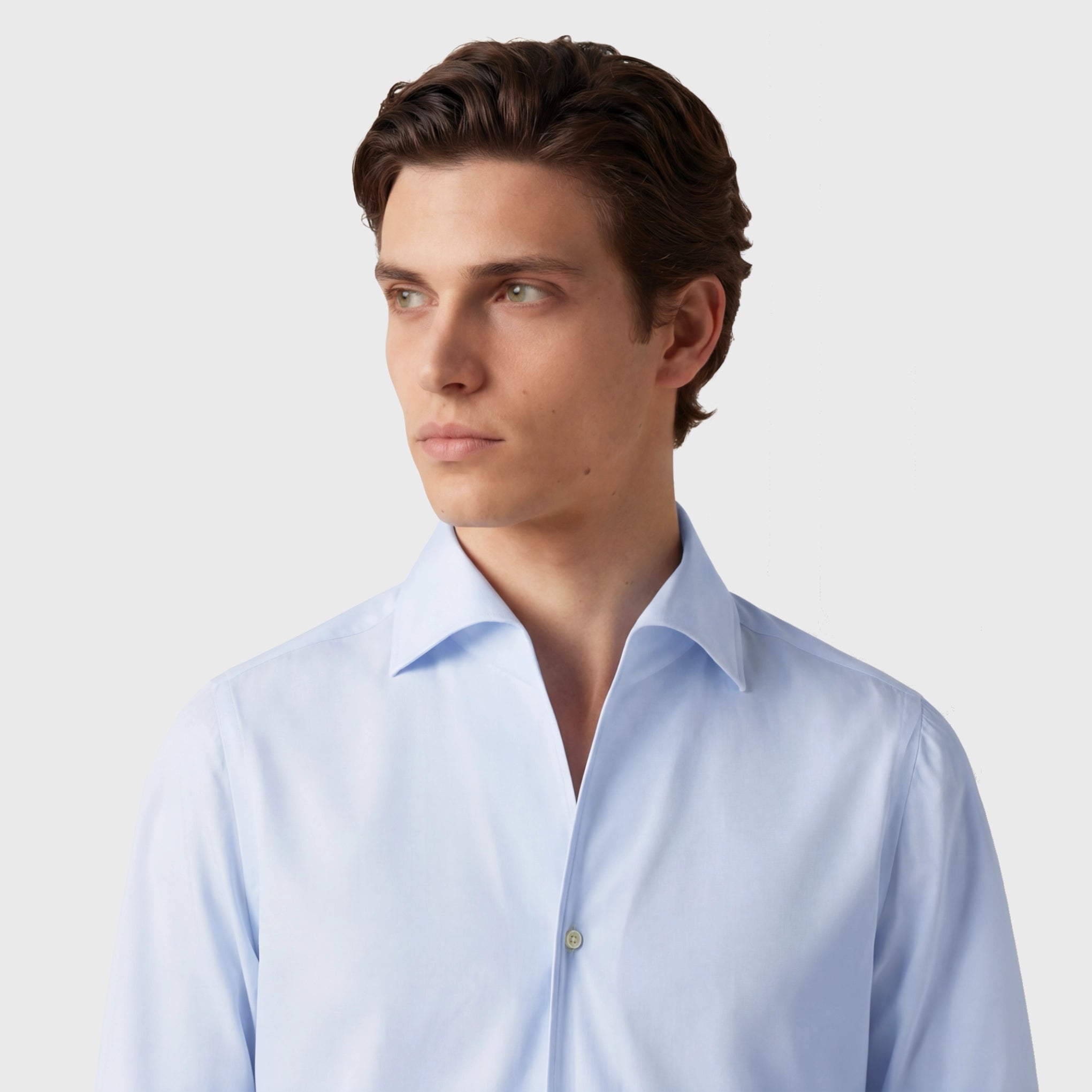Napoli shirt regular fit cotton twill 120/2 Ustica shawl collar