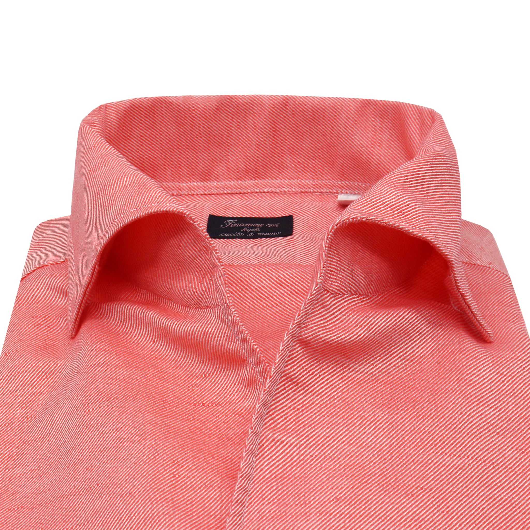Camicia classica regular collo Napoli Ustica cotone e lino. Tessuto Carlo Riva