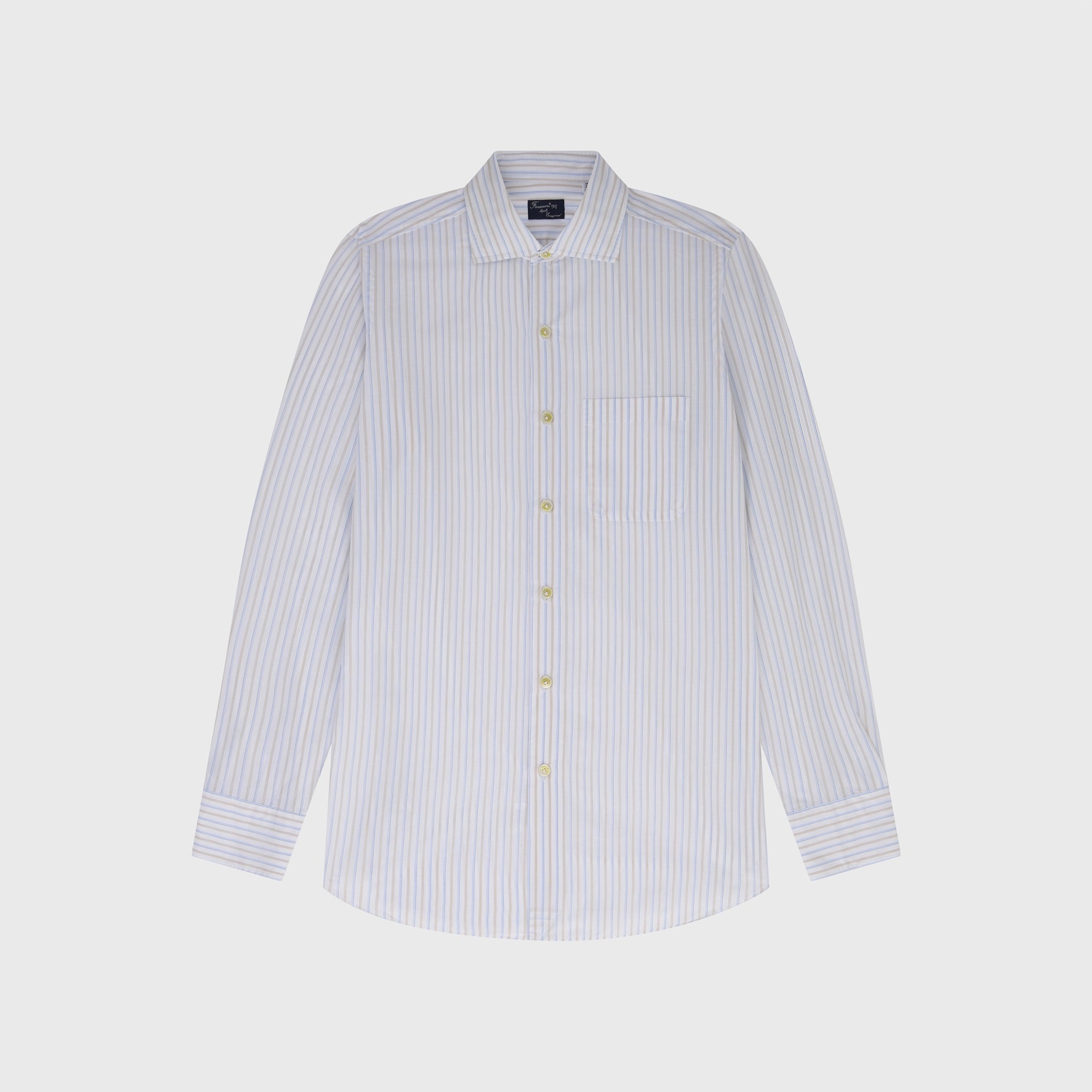 Napoli shirt regular fit cotton 180/2 zephyr stripe enzymed Zante collar