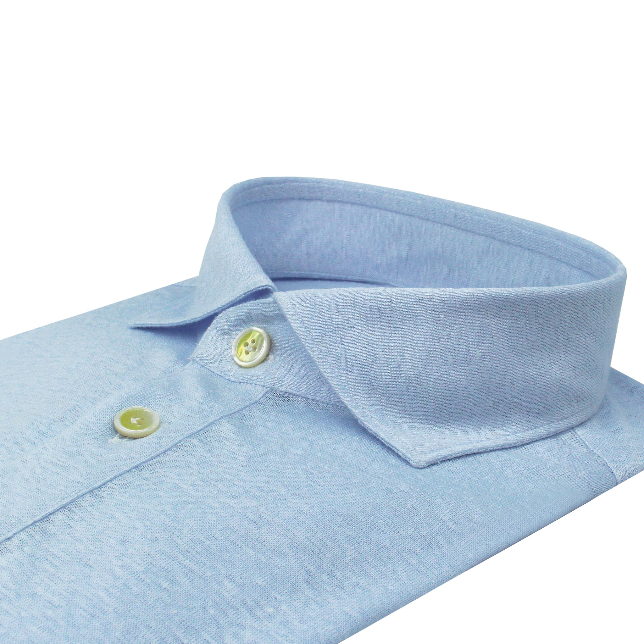 Orlando polo shirt in very light blue jersey linen