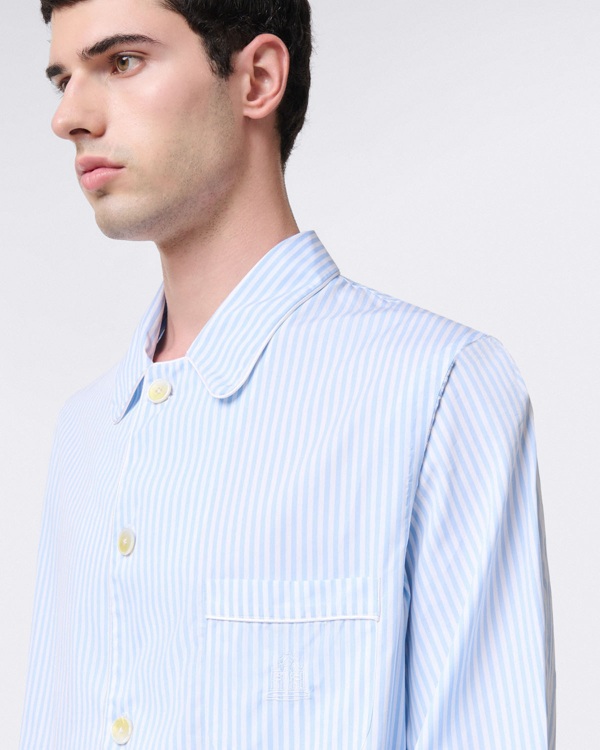 Ponente pajamas by Finamore in light blue cotton