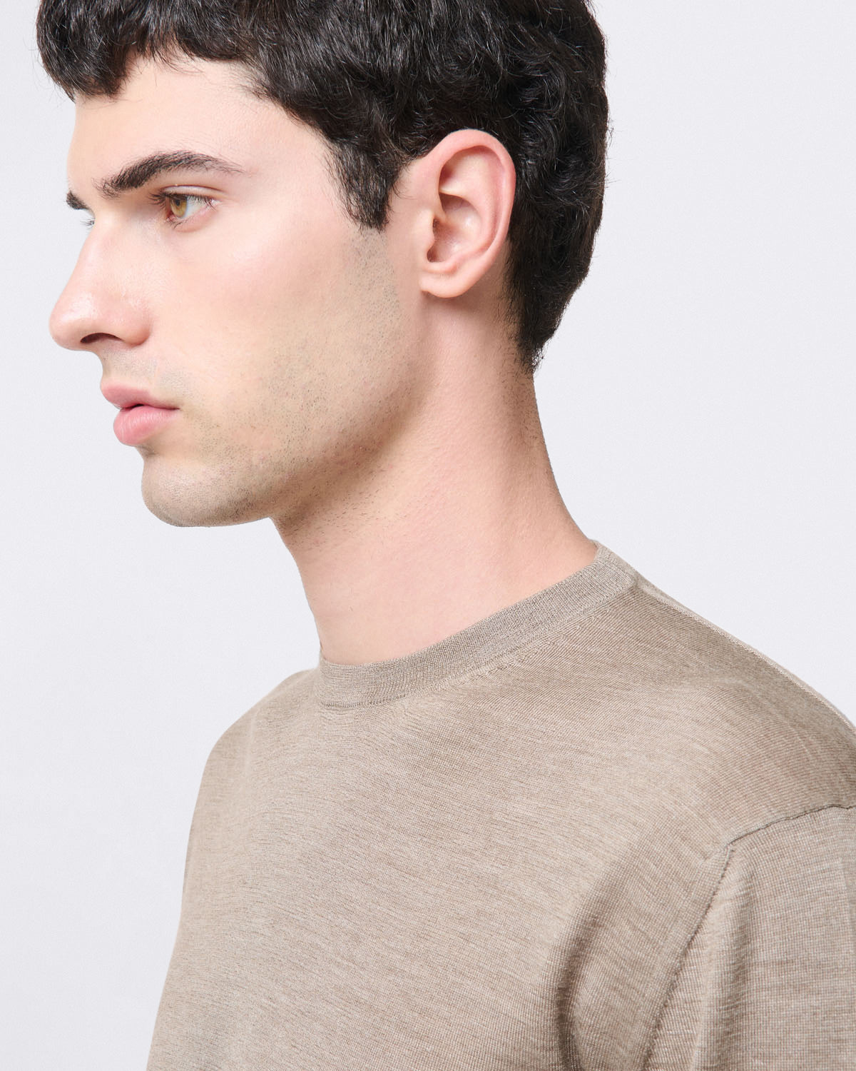 Portland round neck sweater in cashmere and silk