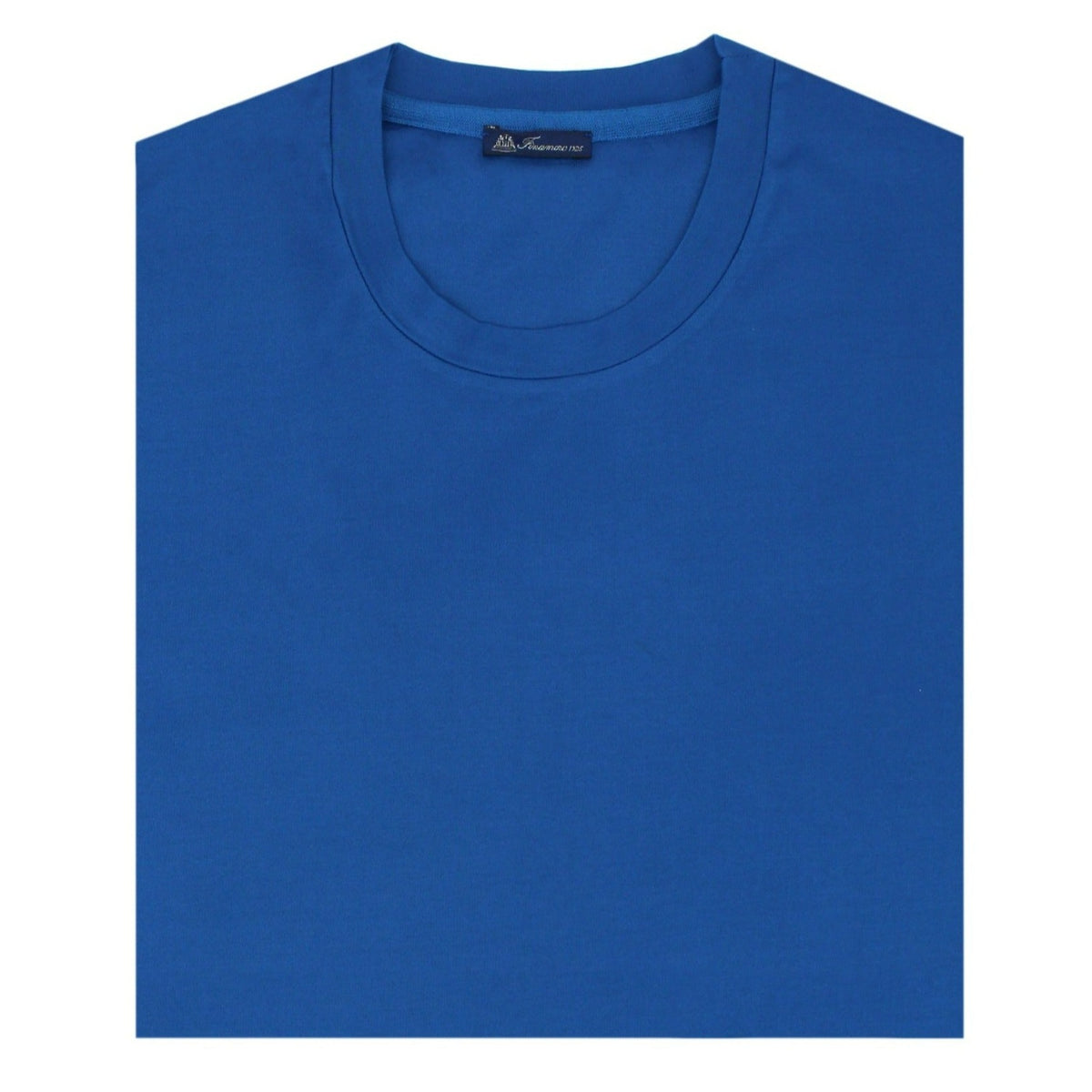 T-shirt blu royal in cotone Supima tinto in capo
