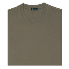 T-shirt colore fango in cotone Supima tinto in capo