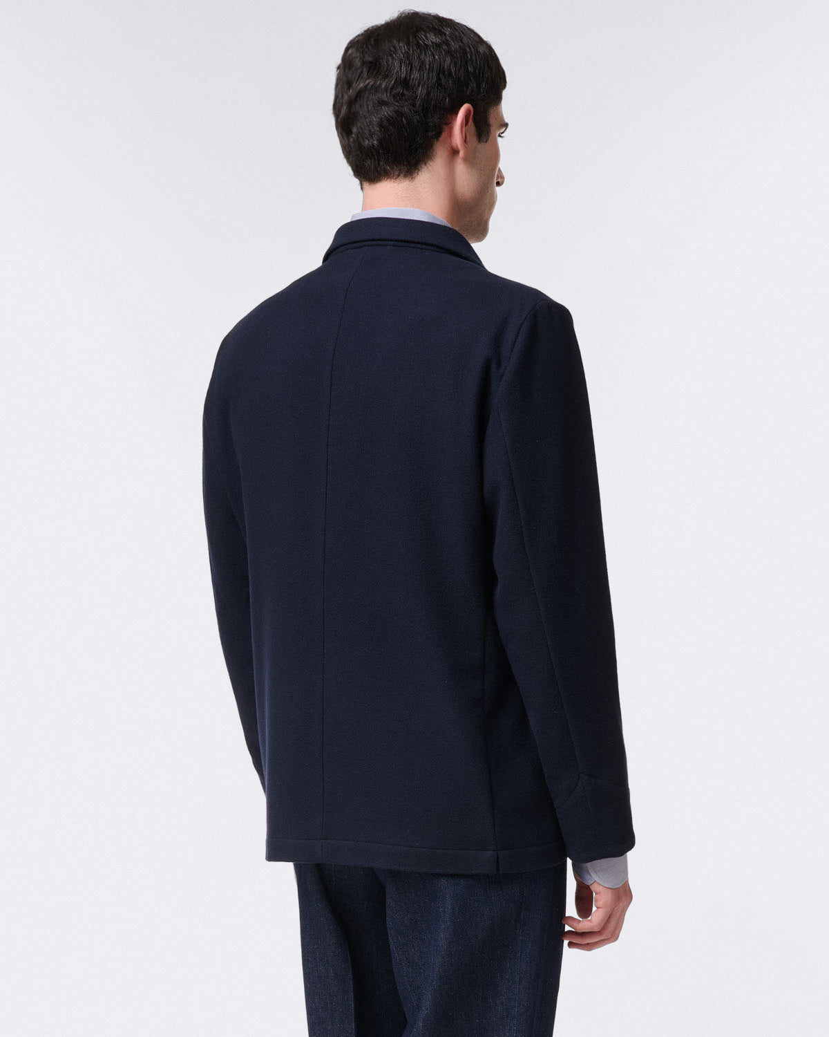 Roma dark blue over shirt in wool