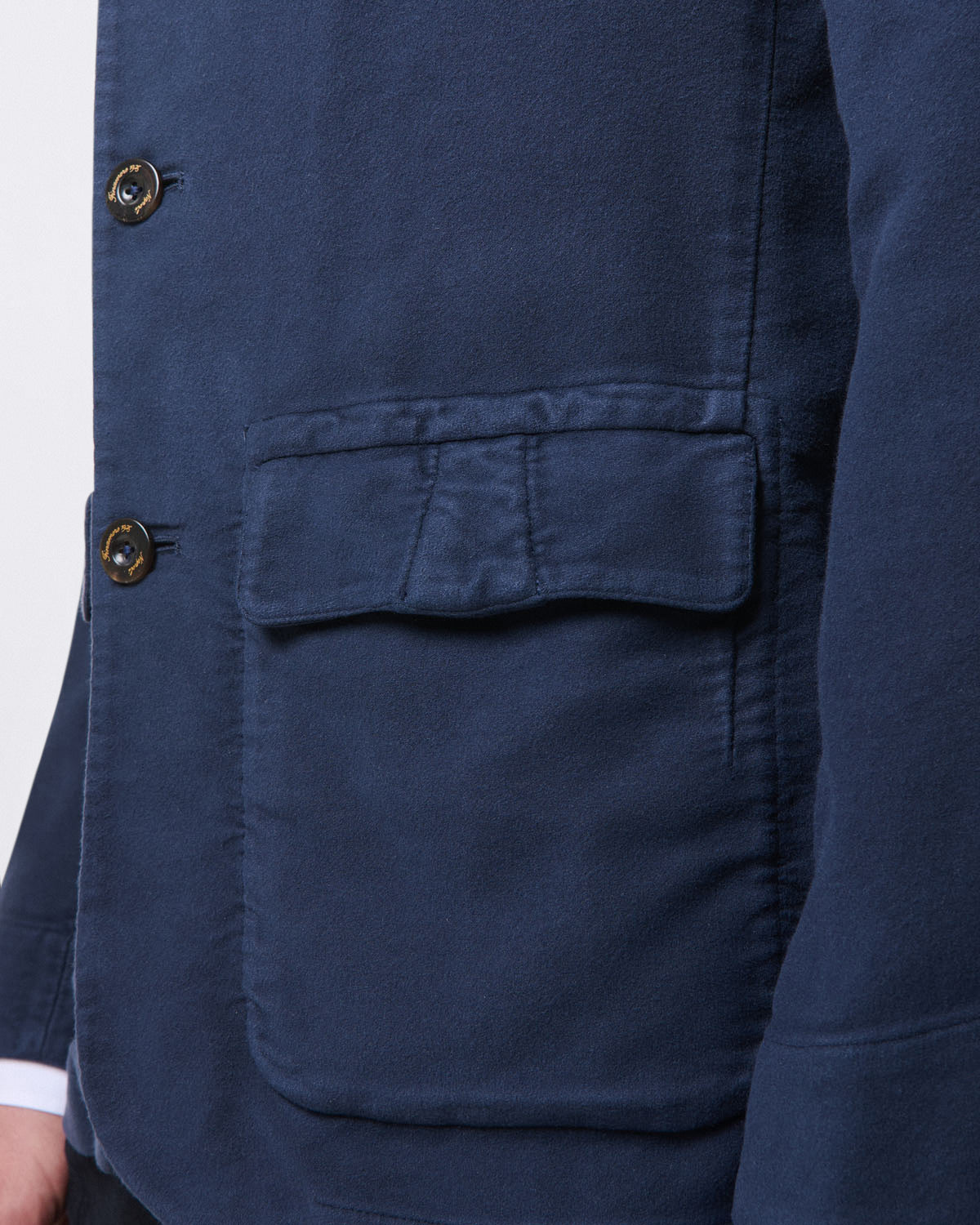 Roma blue over shirt in fustain. Garment dyed