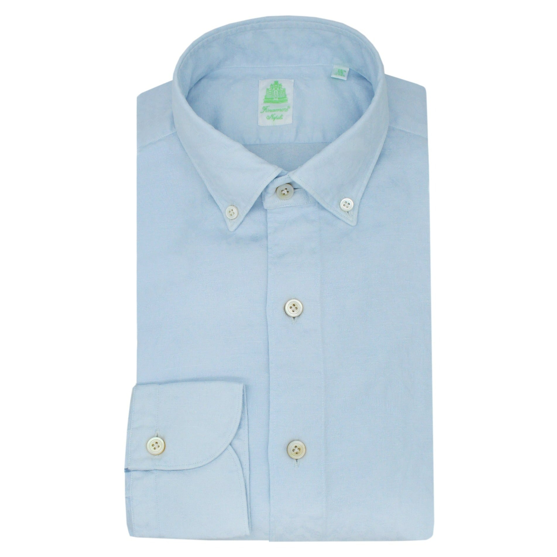 Tokyo cotton and linen jacquard garment dyed slim shirt