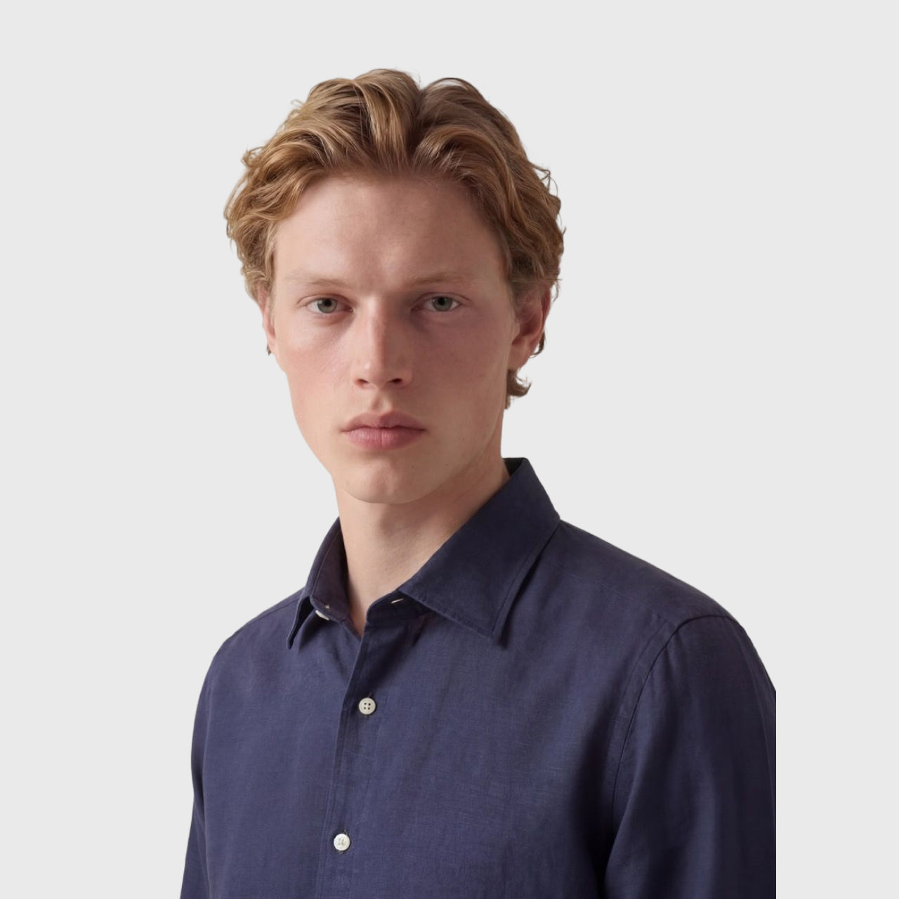 Tokyo sport shirt slim fit cotton linen Luigi collar