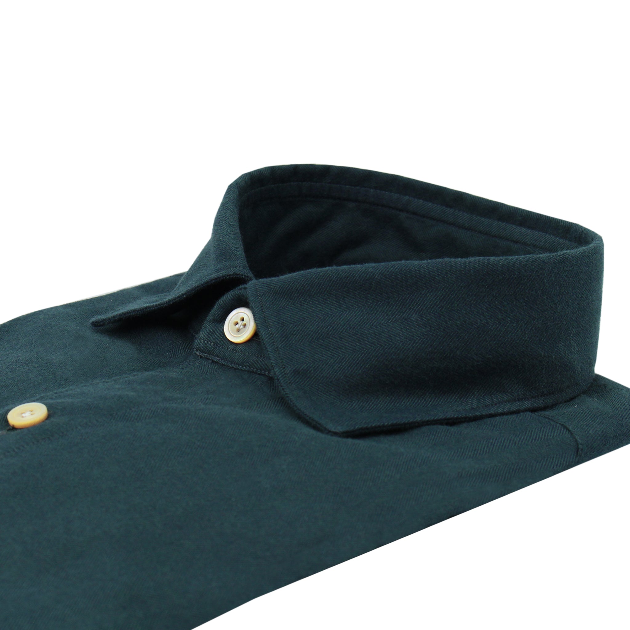 Camicia sportiva Tokyo slim fit in flanella spigata verde scuro