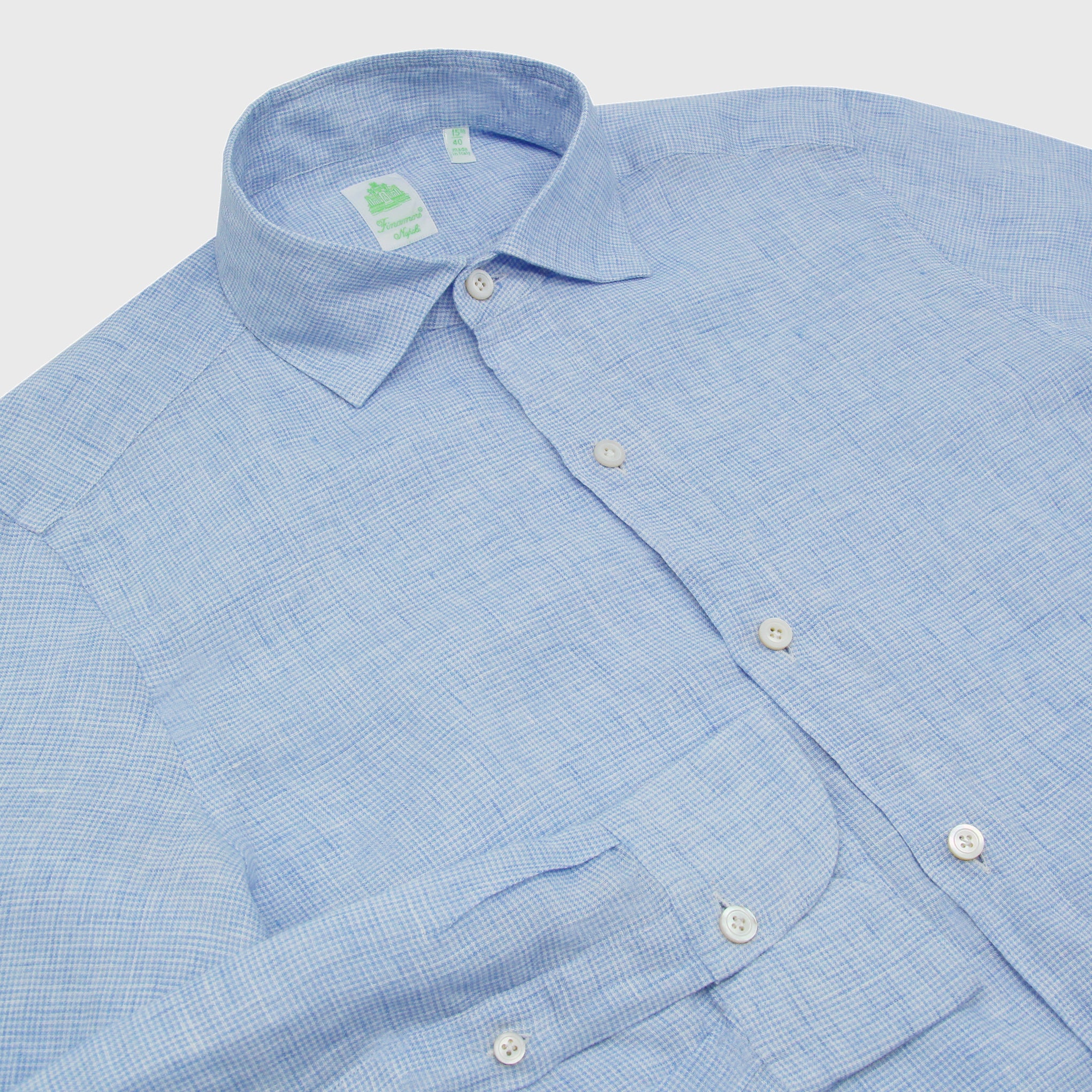 Tokyo sport shirt slim fit linen pied de poule