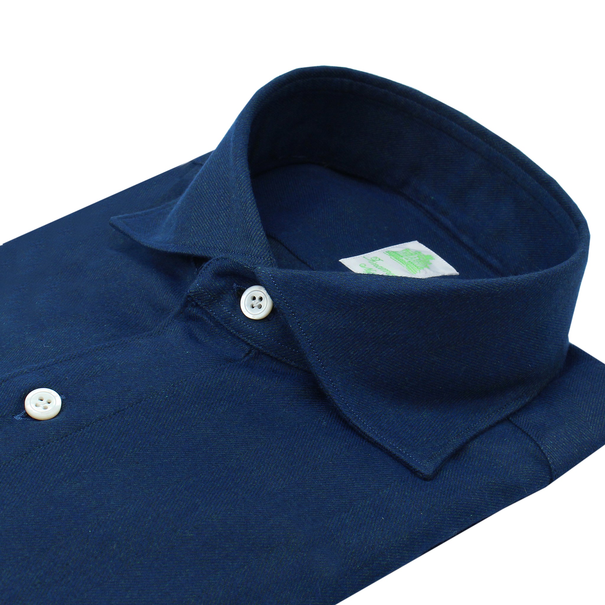 Tokyo sport shirt in blue herringbone flannel