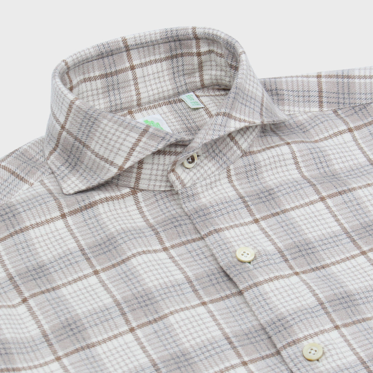 Tokyo slim fit cotton cashmere flannel check