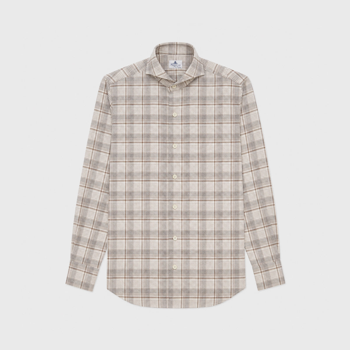 Tokyo slim fit cotton cashmere flannel check
