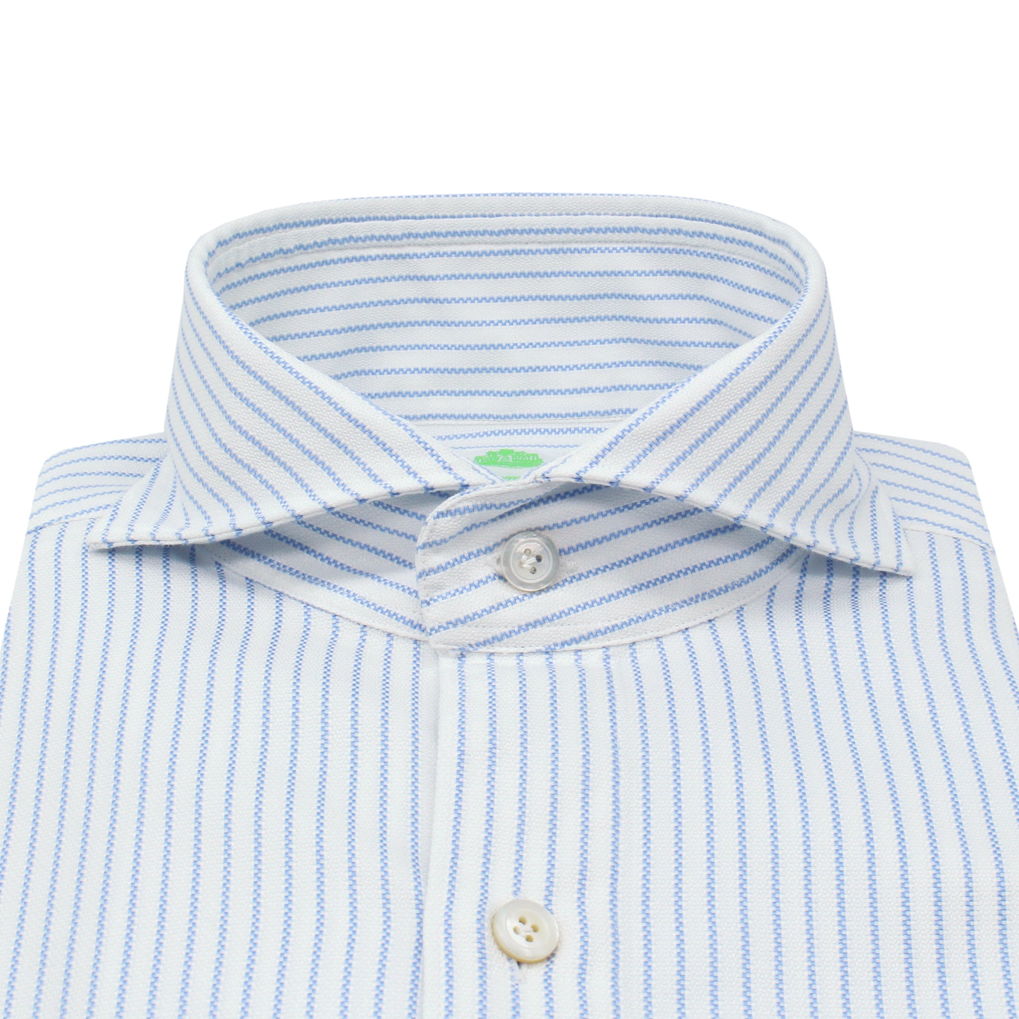 Tokyo sport shirt made of cotton. White striped light blue bottom