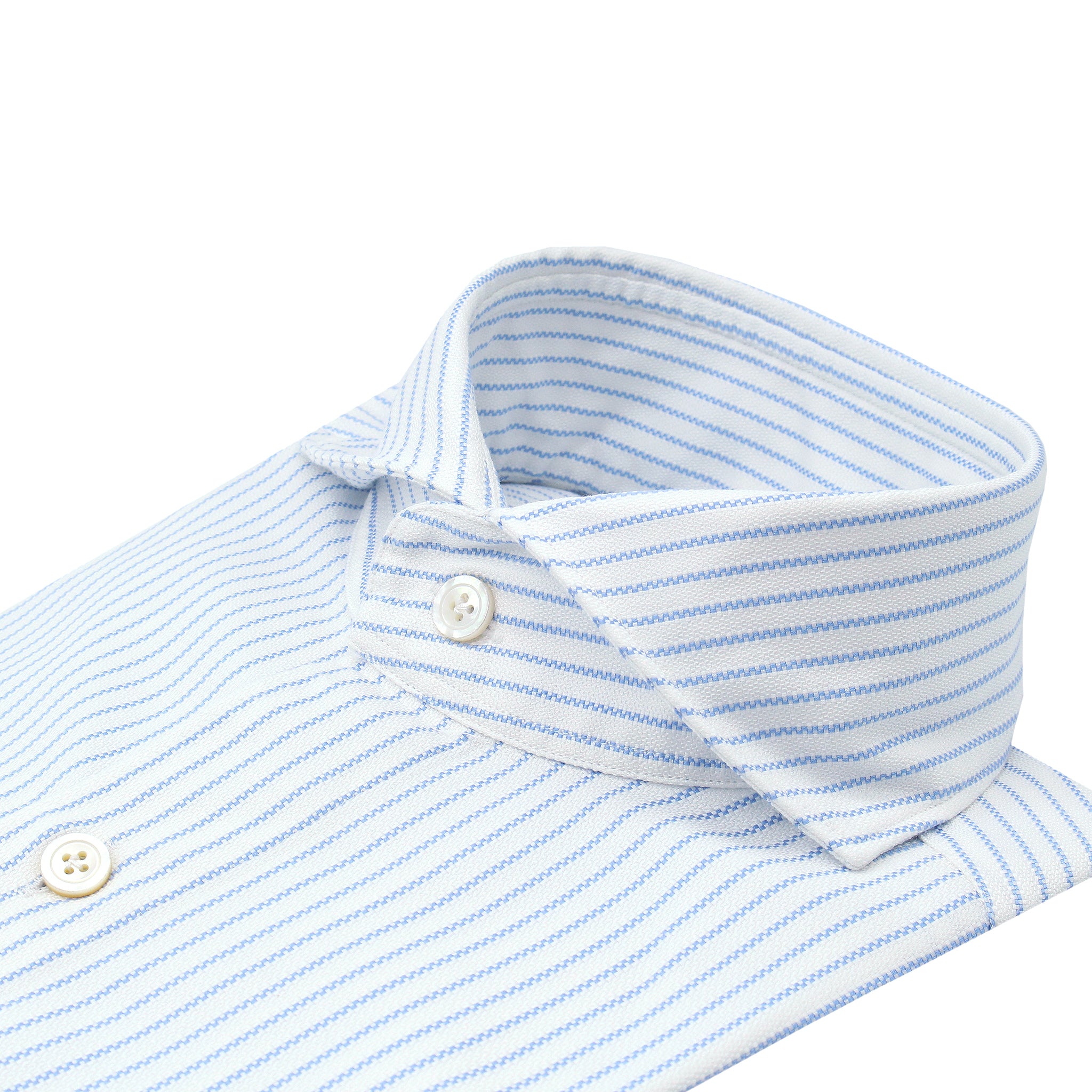 Tokyo sport shirt made of cotton. White striped light blue bottom