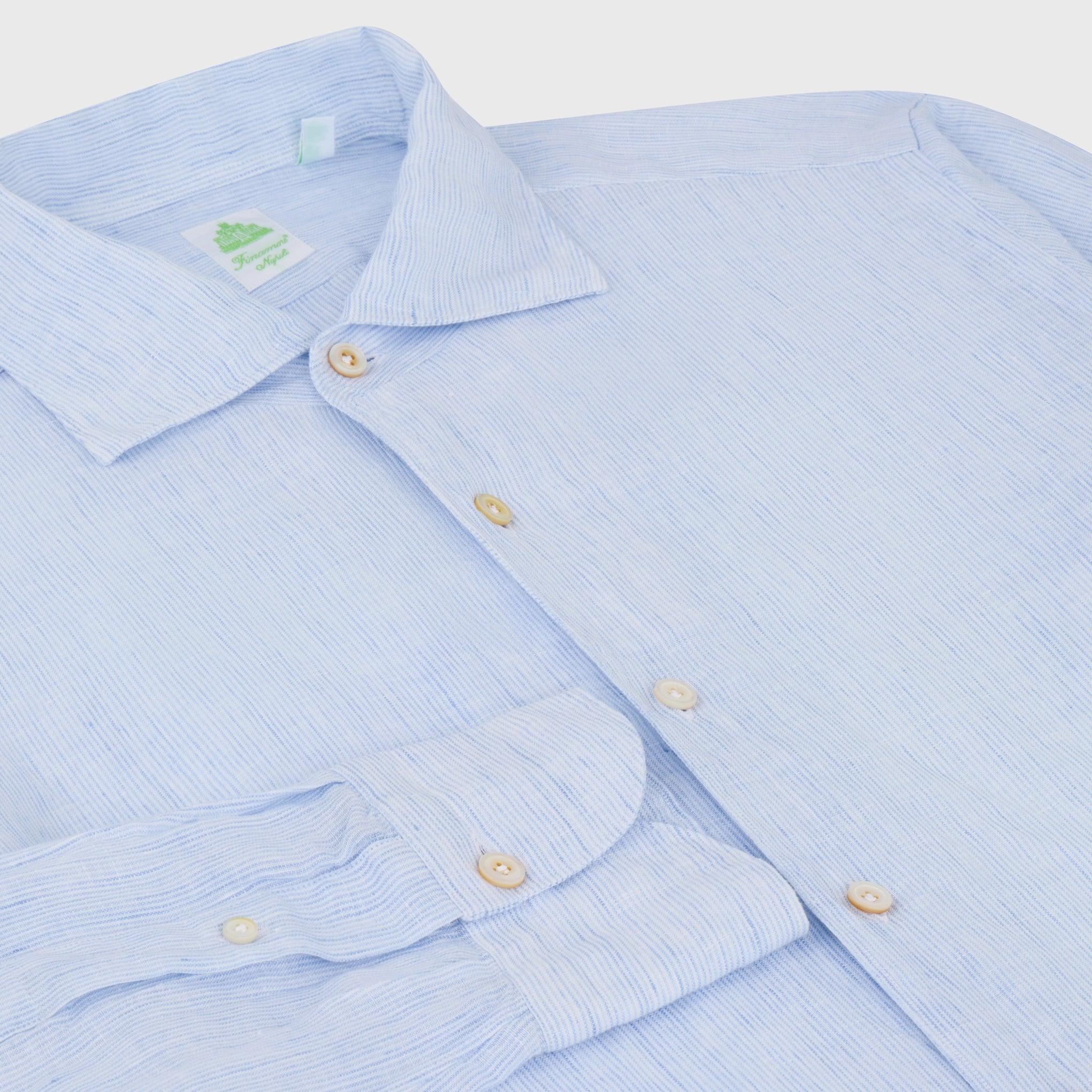 Tokyo sport shirt slim fit linen stripe Capri collar