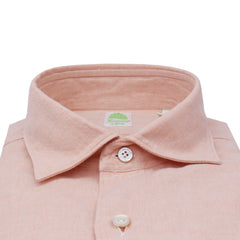 Tokyo slim fit sport shirt in linen and cotton Orange or green