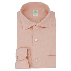 Tokyo slim fit sport shirt in linen and cotton Orange or green