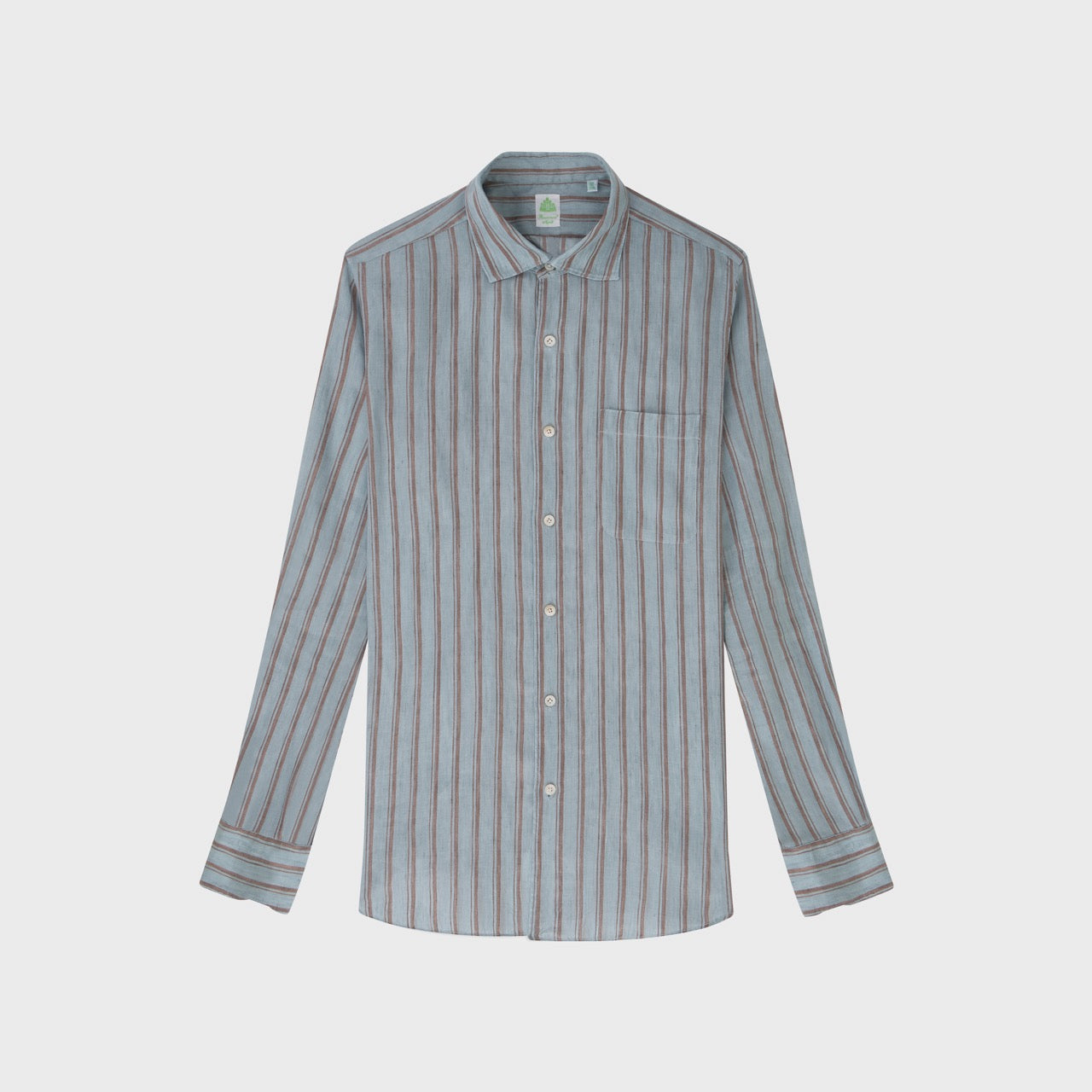 Tokyo sport shirt slim fit linen lyocell stripe Luigi collar