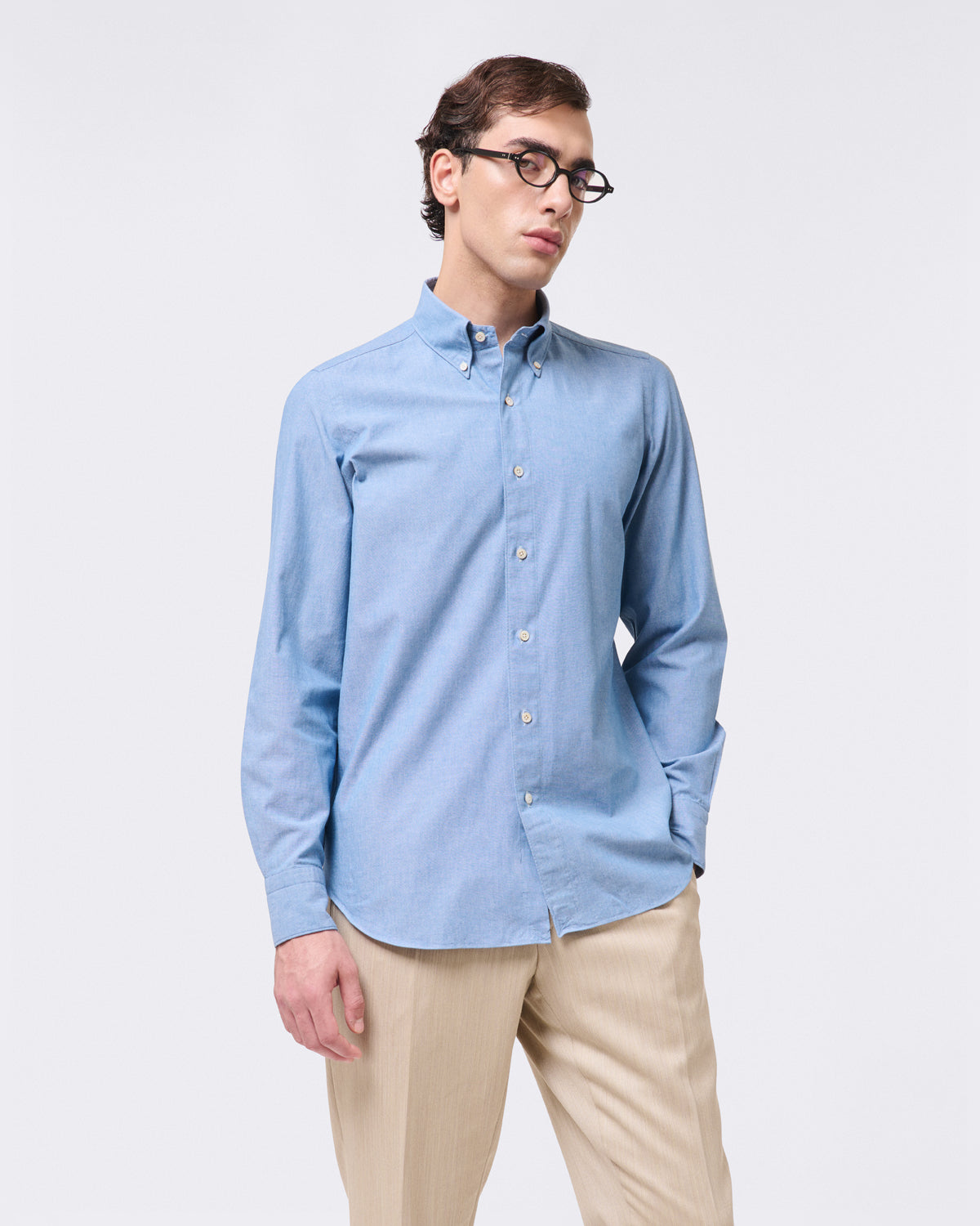 Tokyo slim fit sports shirt in Original Chambray cotton fabric