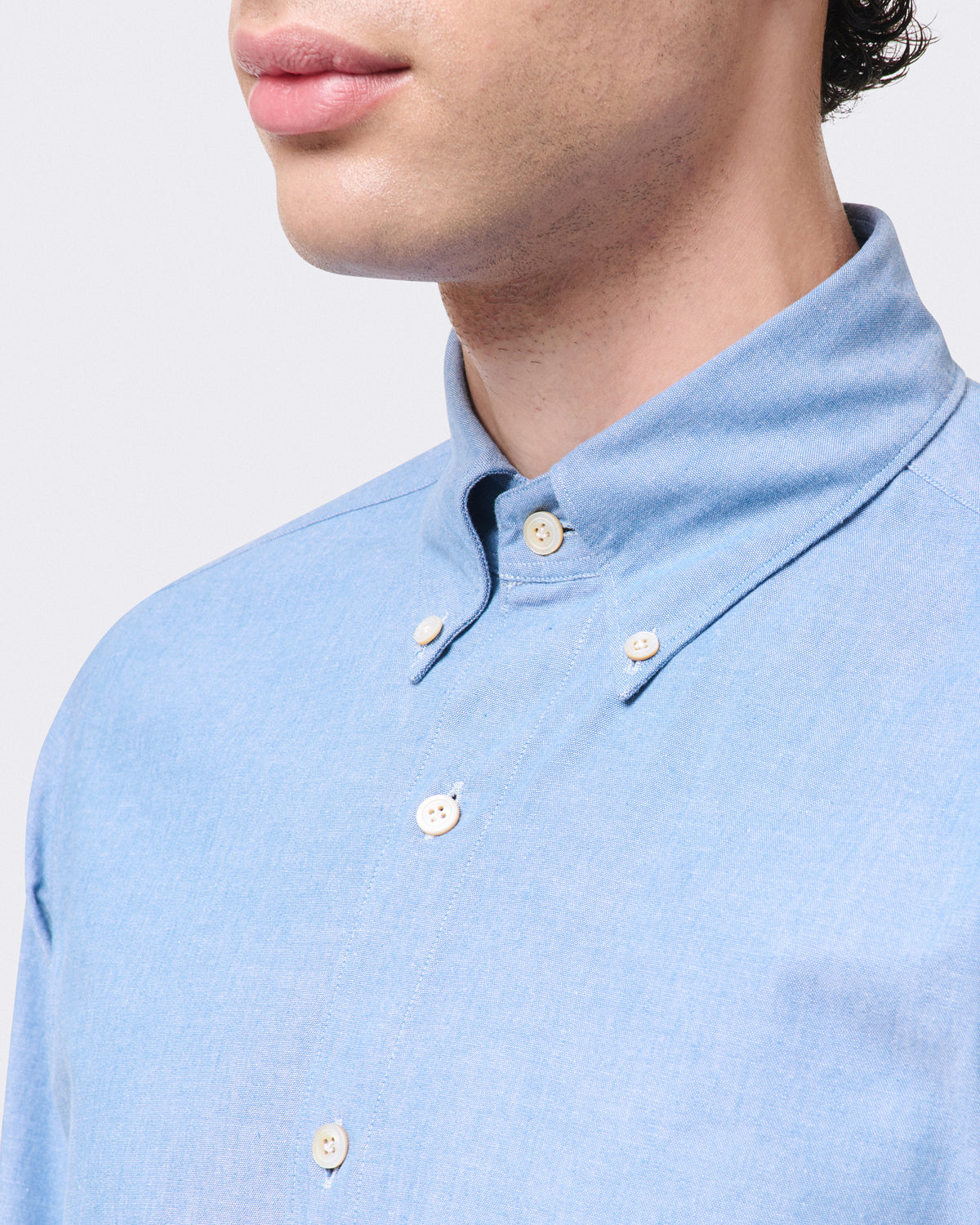 Tokyo slim fit sports shirt in Original Chambray cotton fabric