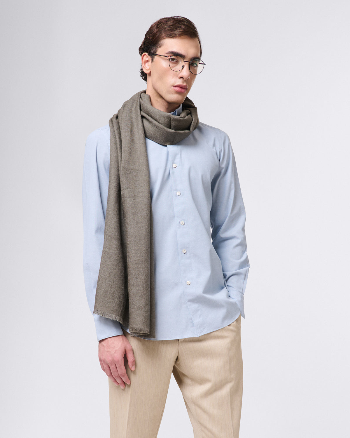 Tokyo slim fit sports shirt in Original Chambray cotton fabric