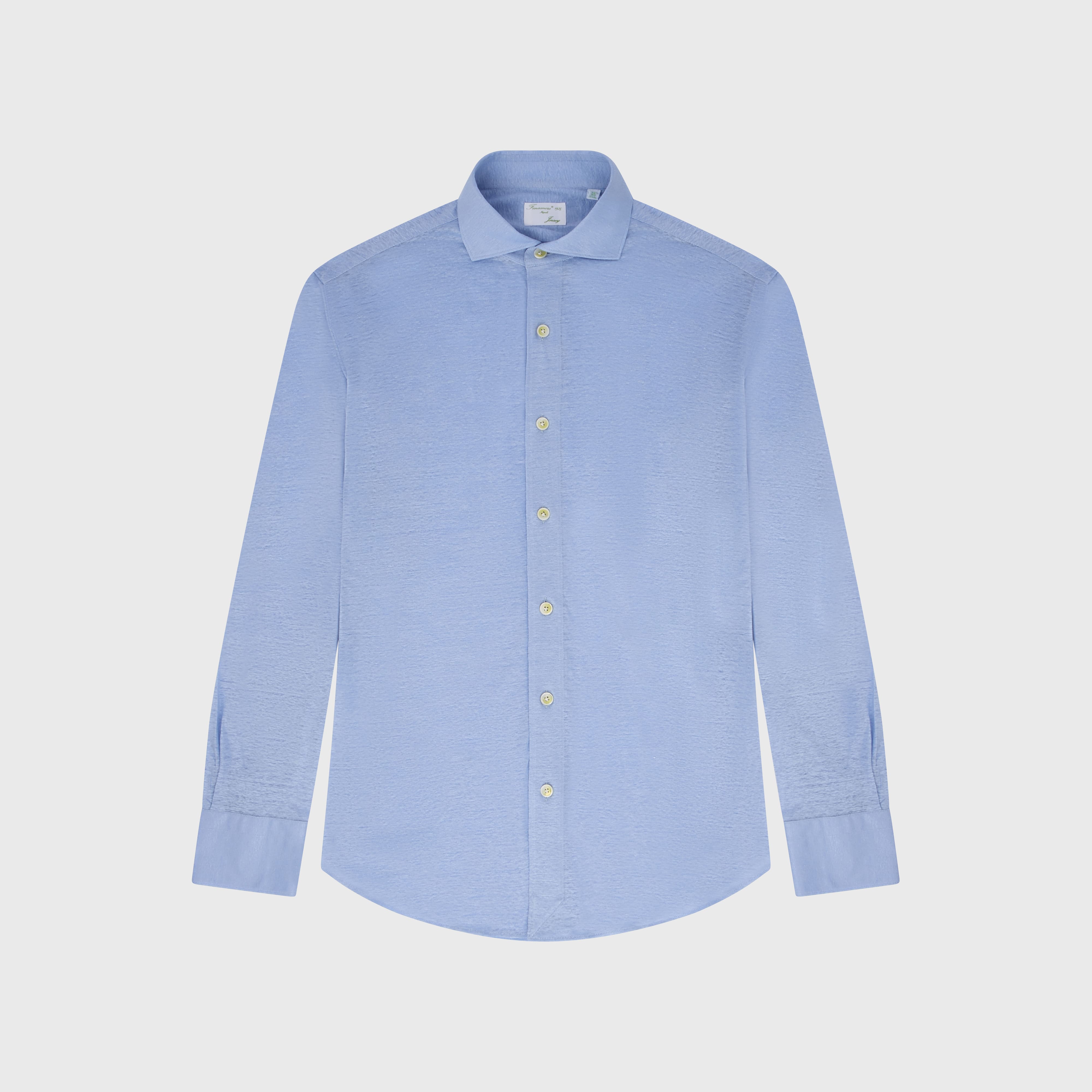 Toronto sport shirt slim fit linen jersey Achille collar