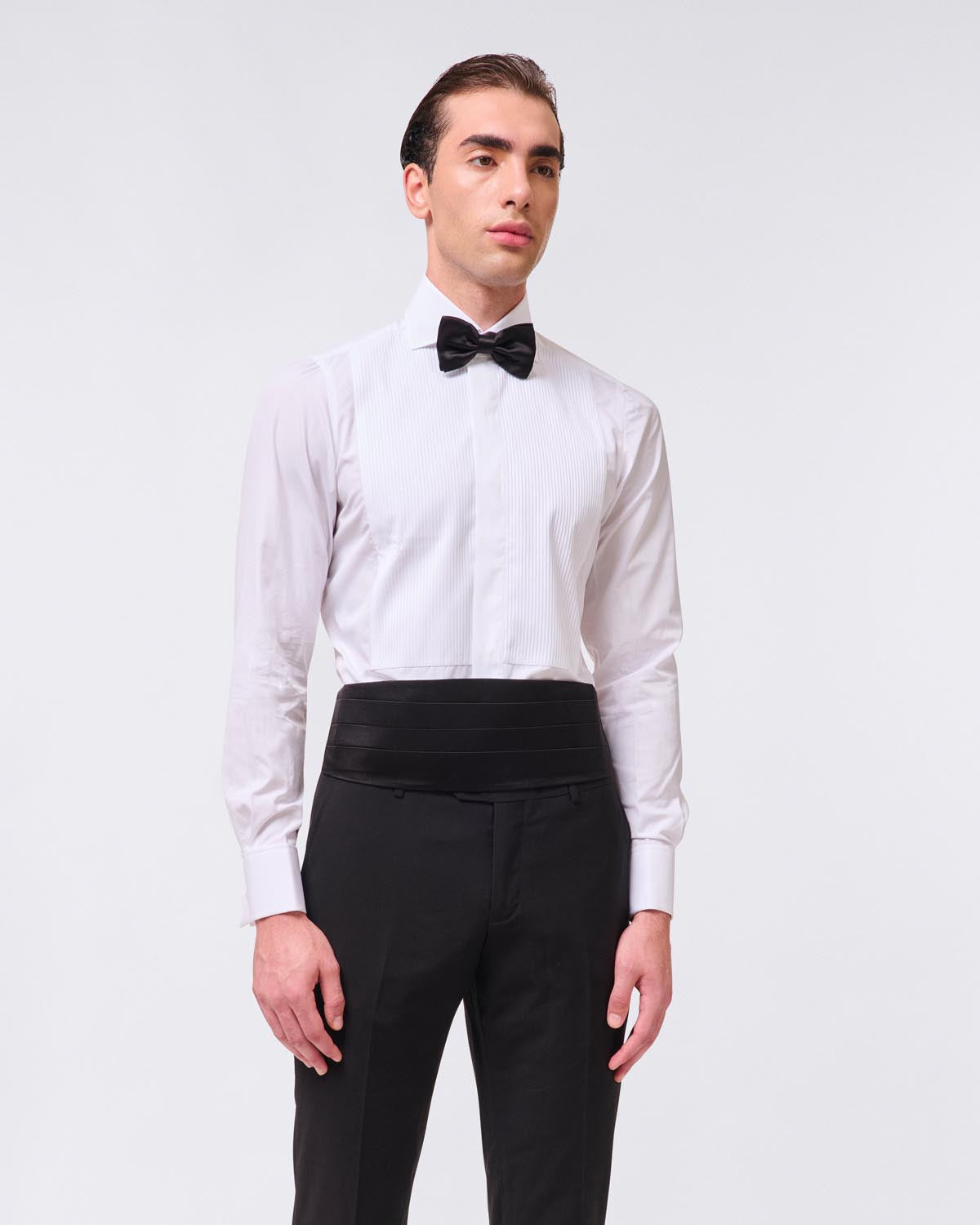 Napoli Classic Tuxedo shirt with cufflink and striped bib