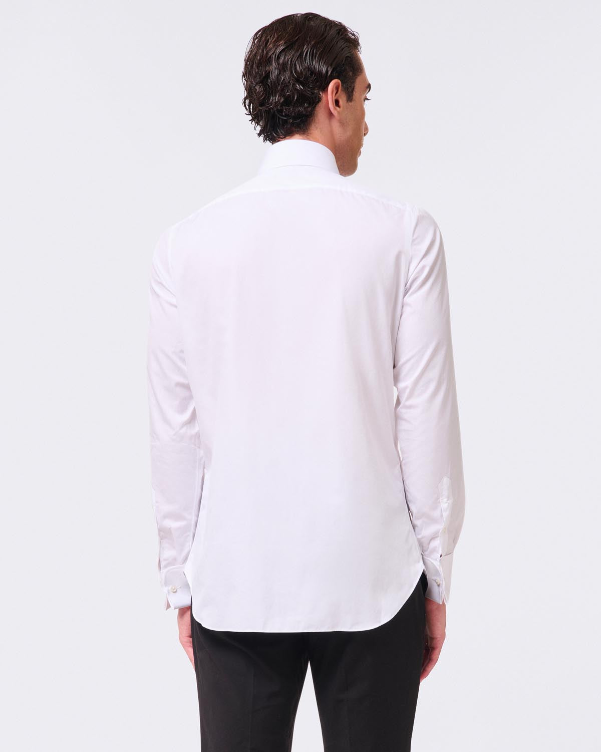 Camicia Classica Tuxedo Napoli con polso gemello e pettorina rigata