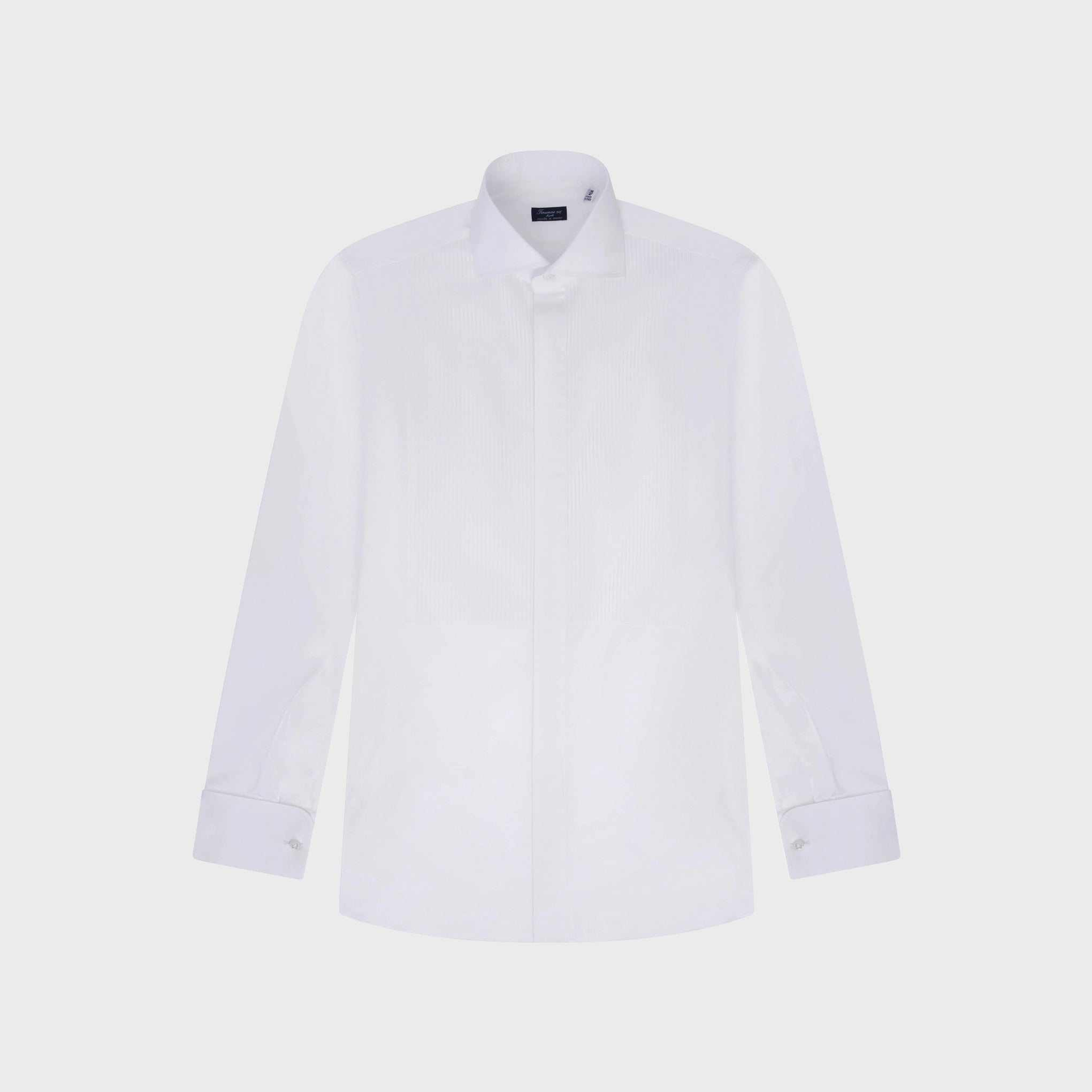Camicia Classica Tuxedo Napoli con polso gemello e pettorina rigata