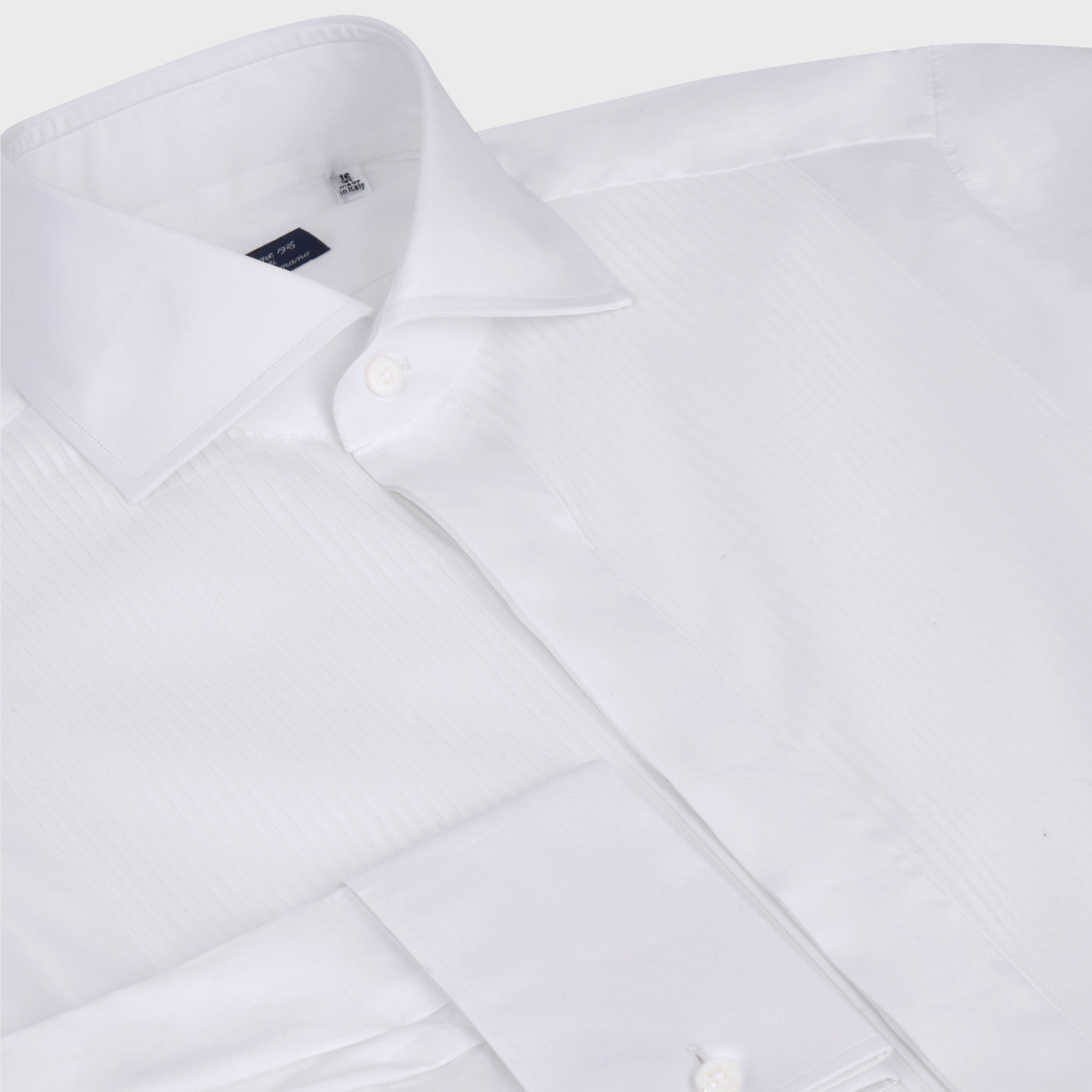 Camicia Classica Tuxedo Napoli con polso gemello e pettorina rigata