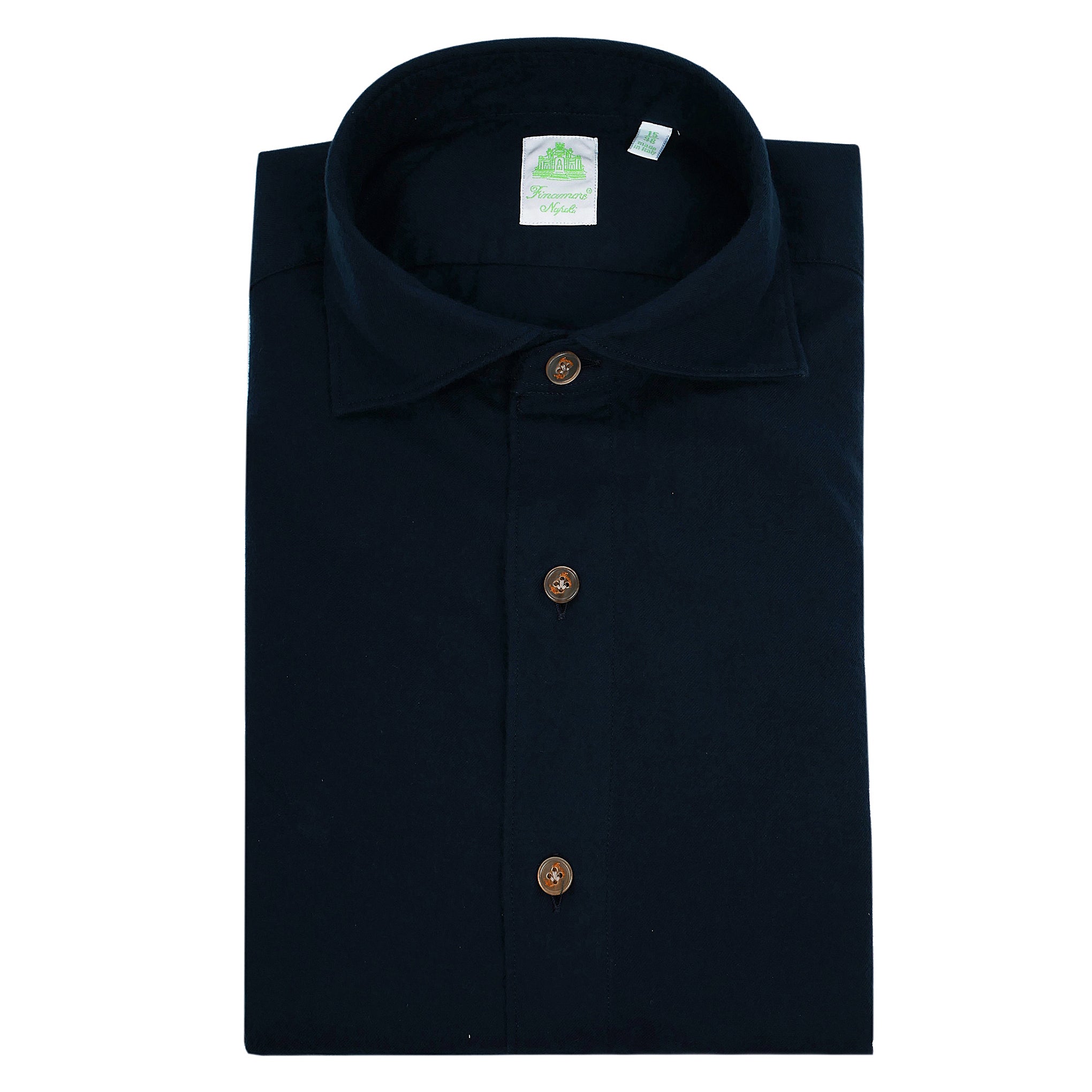 Tokyo slim fit sport shirt in flannel dark blu