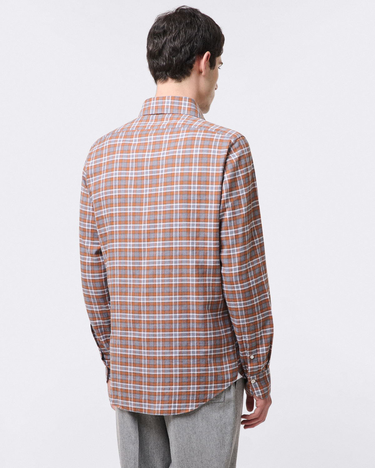 Tokyo slim fit sports shirt One piece collar in yarn dyed cotton check