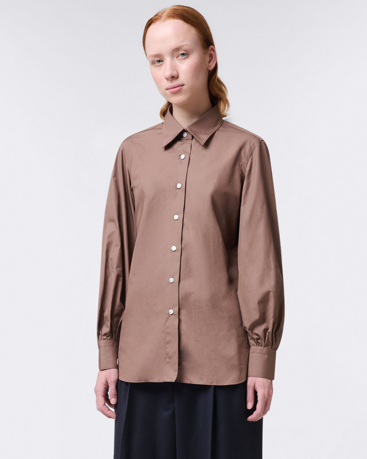 Vanessa women's cotton shirt with puffed cuffs
