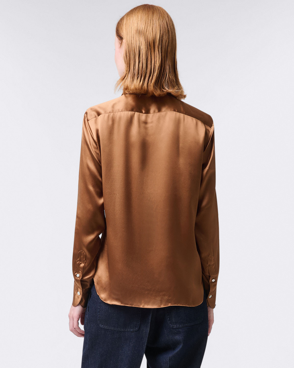 Zoe classic women's shirt in silk satin