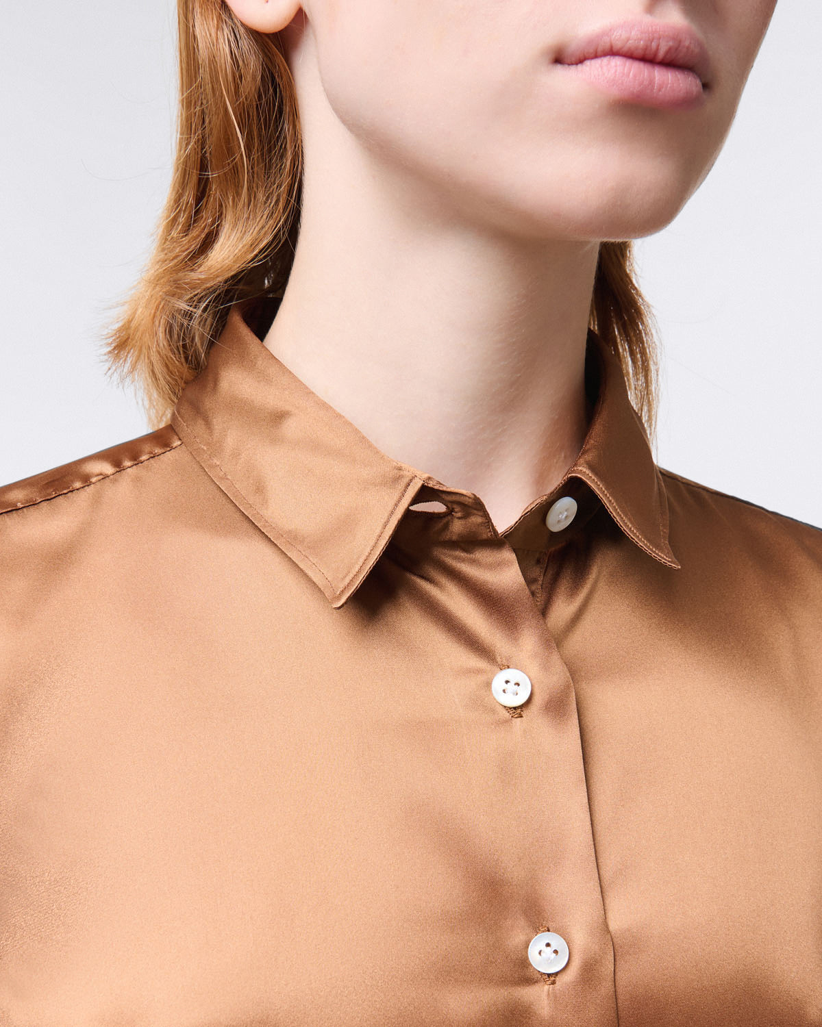 Zoe classic women's shirt in silk satin