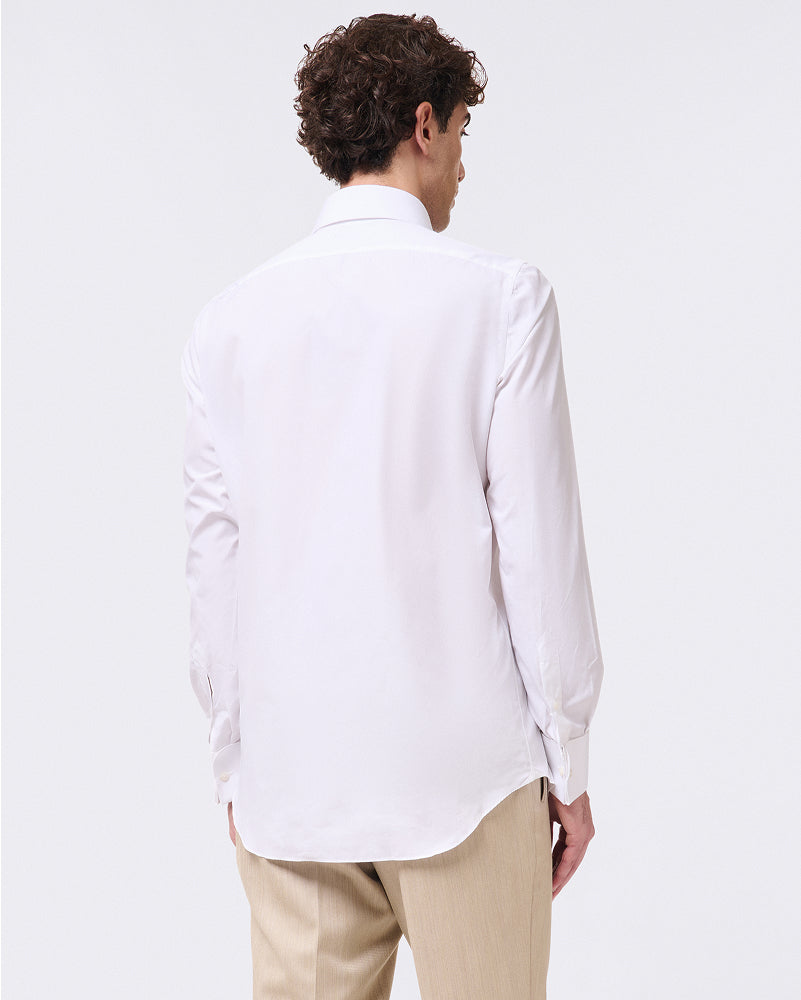 Milano shirt slim fit Egyptian cotton Giza 45 white French cuffs Eduardo collar