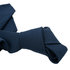 Unlined tie Anversa wool cotton medium blue or braun solid