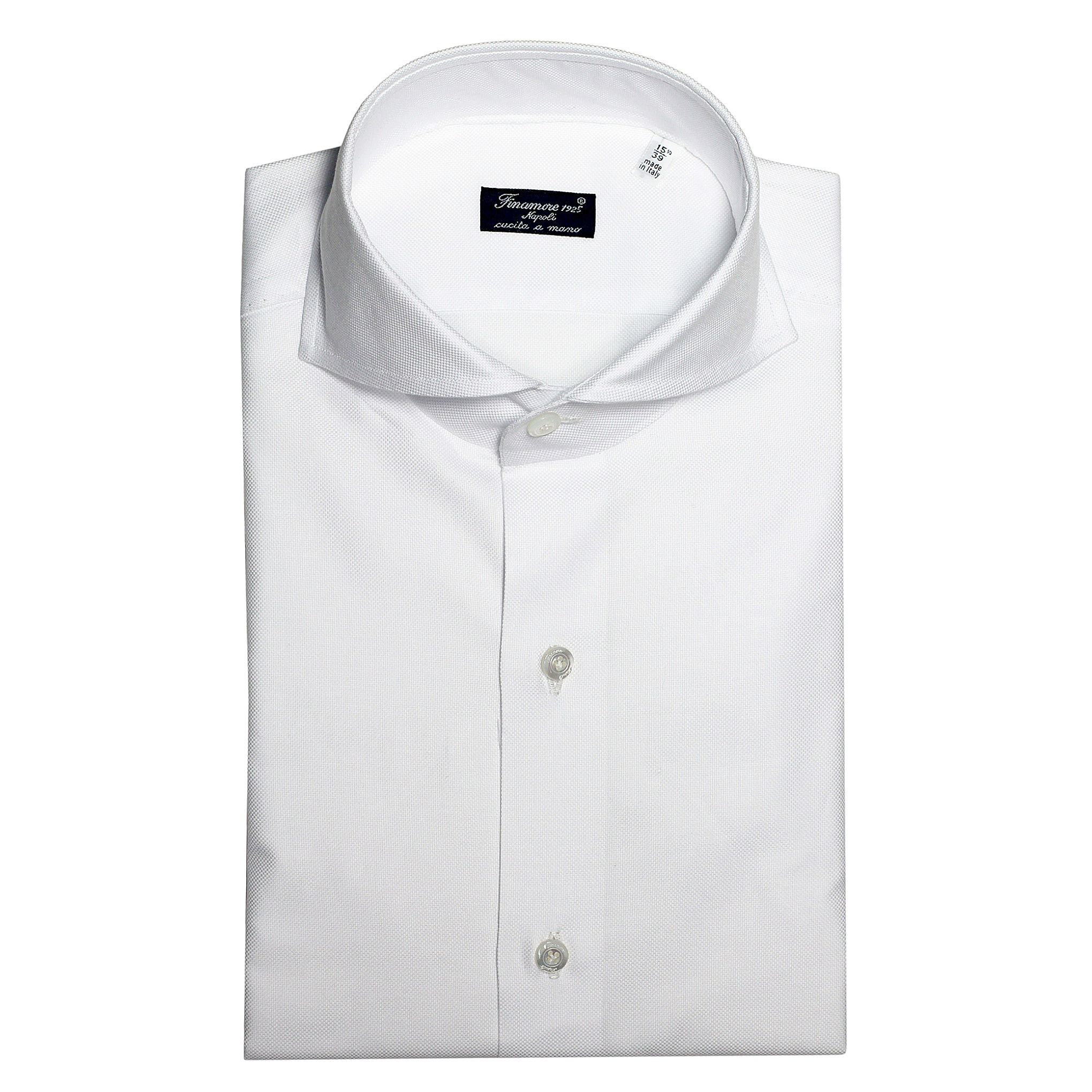 Camicia Napoli bianca e azzurra in cotone oxford doppio ritorto