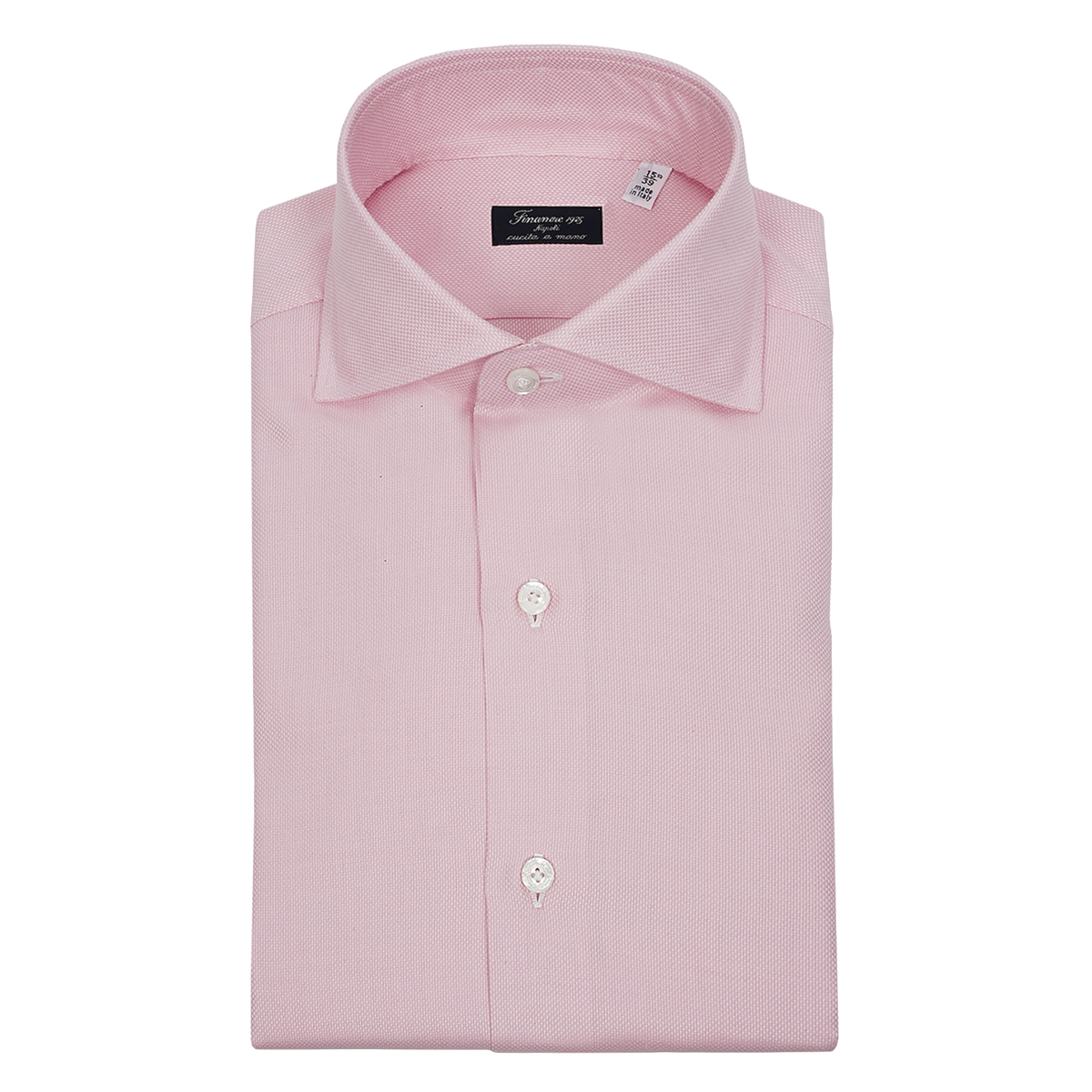 Napoli shirt dress regular pink cotton micropattern Finamore 1925