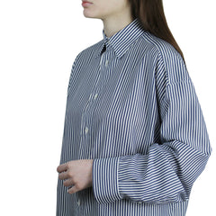 Women's over fit blue striped lyocell shirt