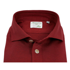Polo Orlando in cotone jersey e cashmere rosso scuro
